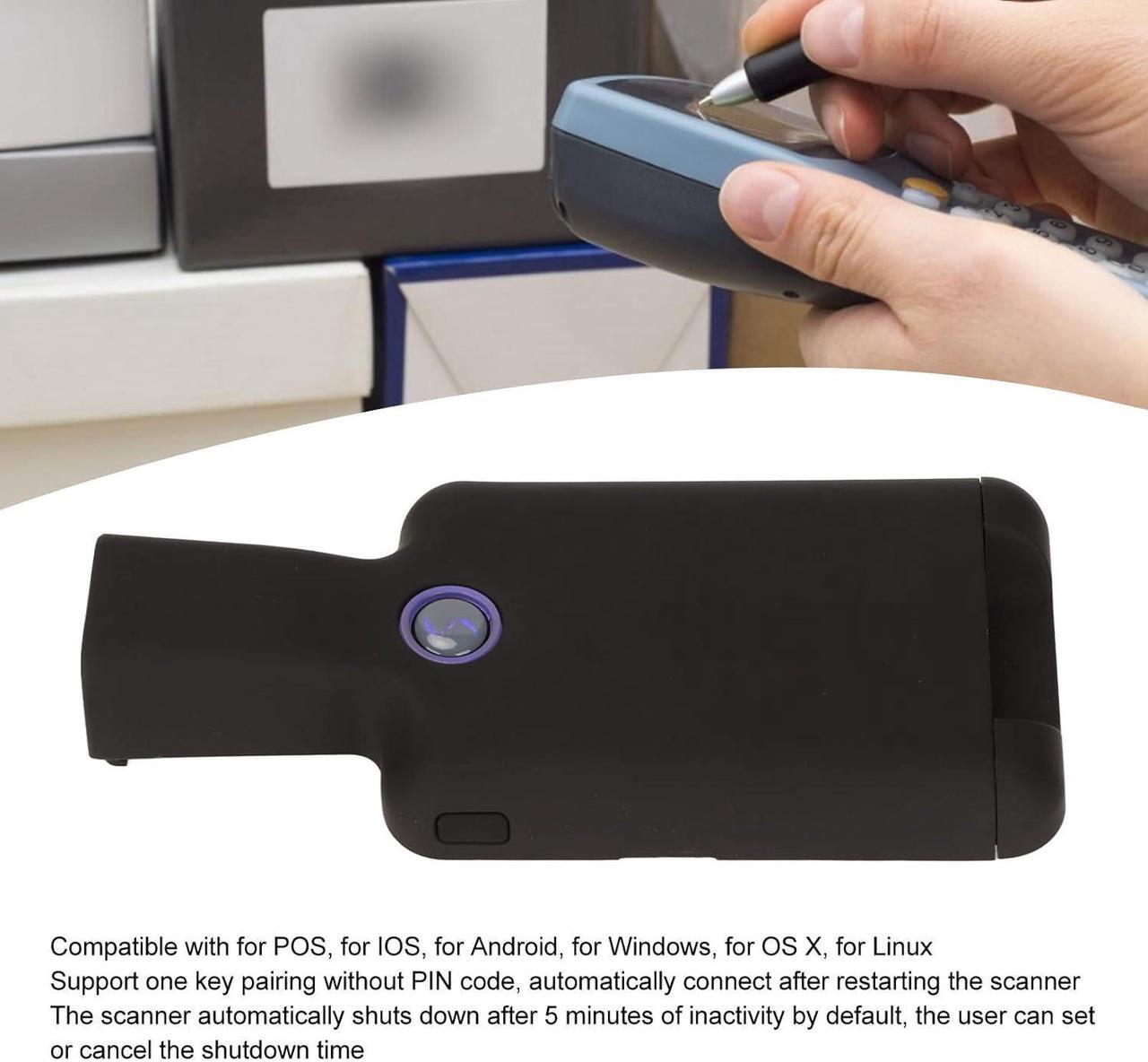 Alt view image 4 of 7 - Wireless Handheld Barcode Scanner - Back Clip Bluetooth Barcode Scanner for Mobile Phone - 1D 2D QR - Compatible with iOS and Android