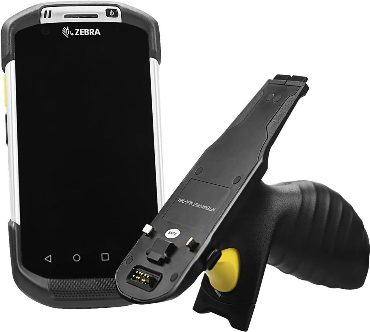 Alt view image 6 of 7 - TRG-TC7X-SNP1-02 Snap-On Trigger Handle with Handle Clip and Hand Strap for Symbol Zebra TC70 TC75 TC70x TC75x TC77hl Barcode Scanner, Durable Lightweight Black