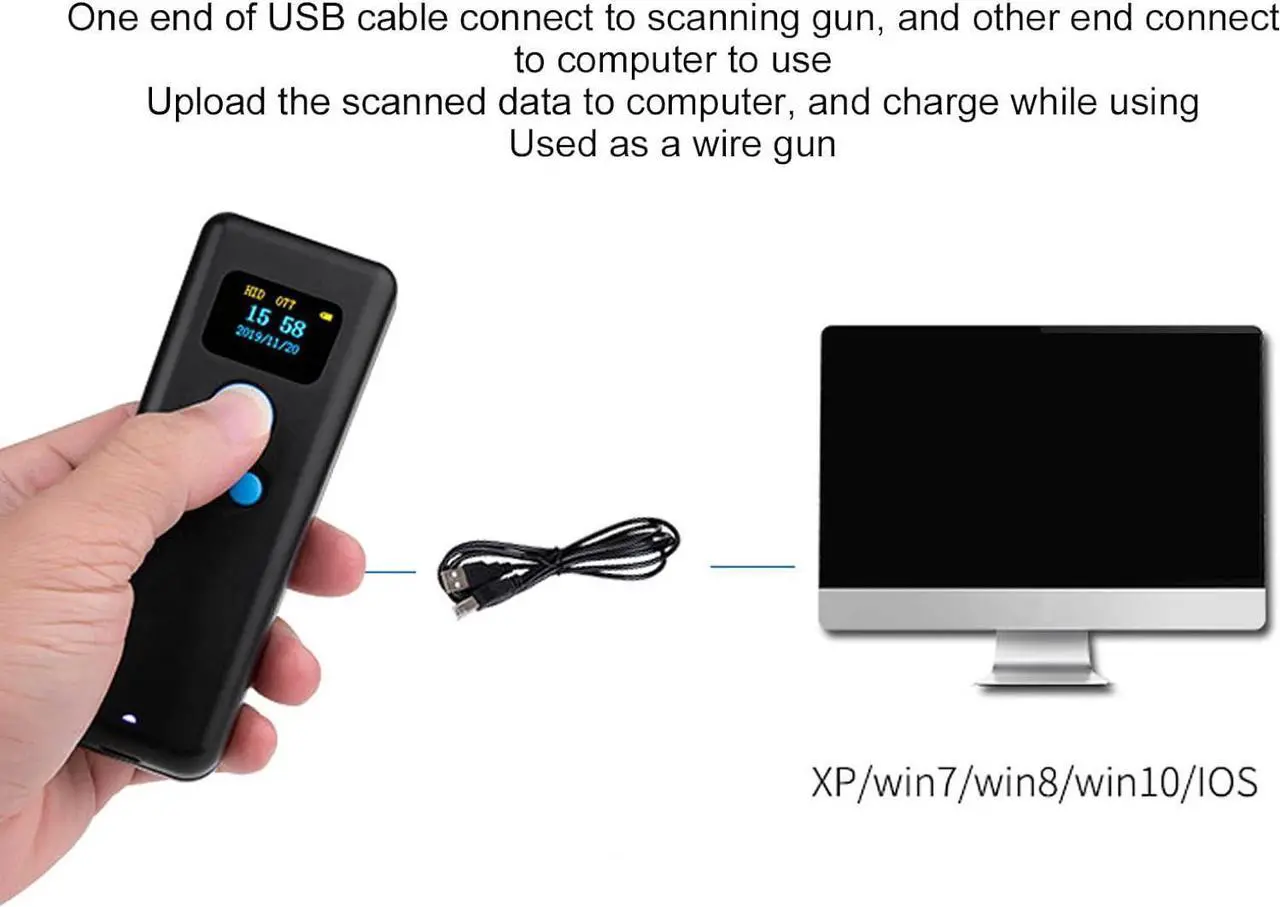 Alt view image 4 of 7 - Wireless USB Bar Code Reader, Interference Resistant 2 Upload Mode Fast Decoding Barcode Scanner with 2.4G Receiver for Store (1D M8L)