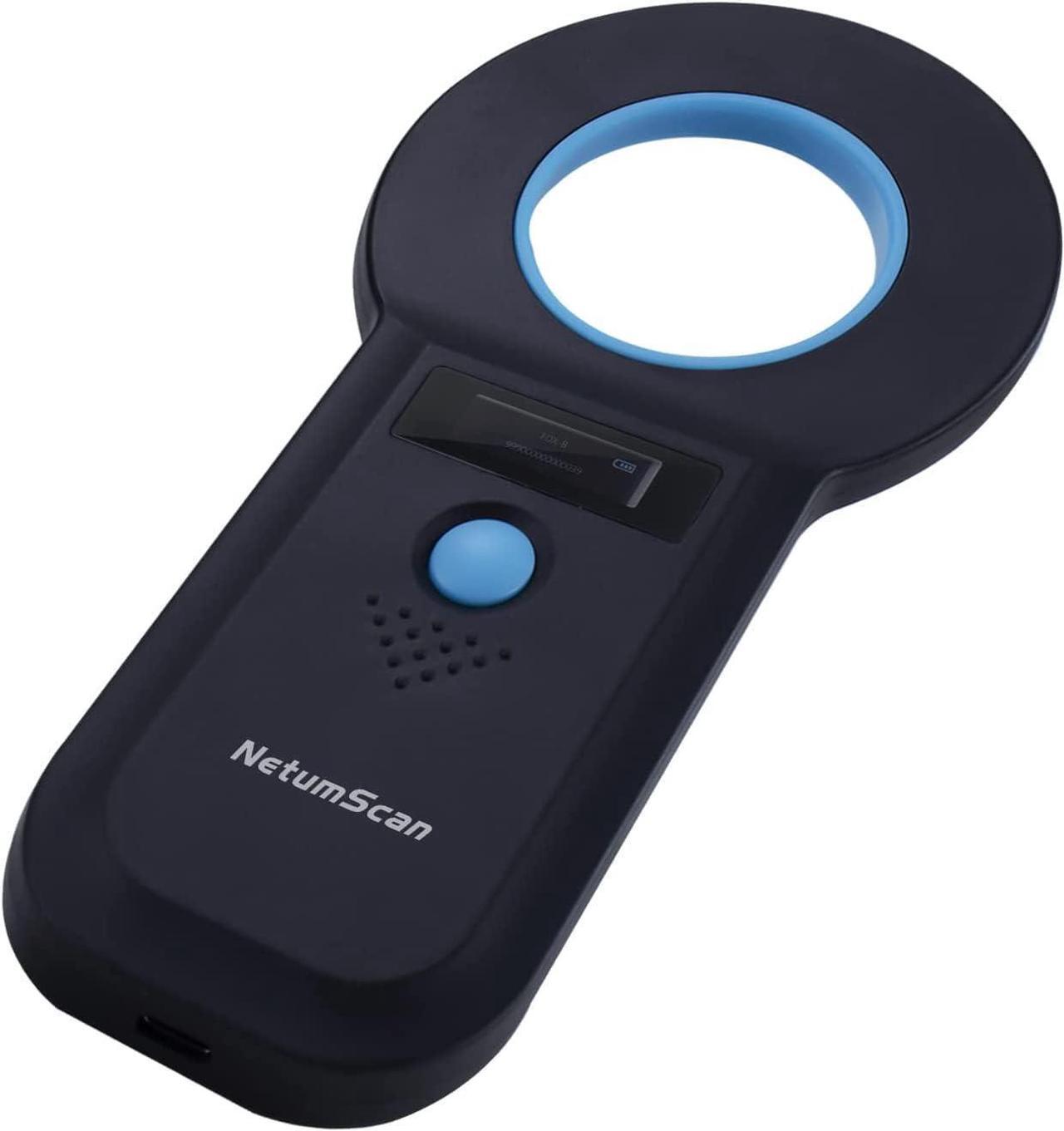 Main image of NetumScan Pet Microchip Reader Scanner RFID EMID, Portable Pet Chip Scanner Rechargeable Data Storage Animal Tag Scanner with Stable OLED Display for ISO 11784/11785,FDX-B and ID64 RFID Black