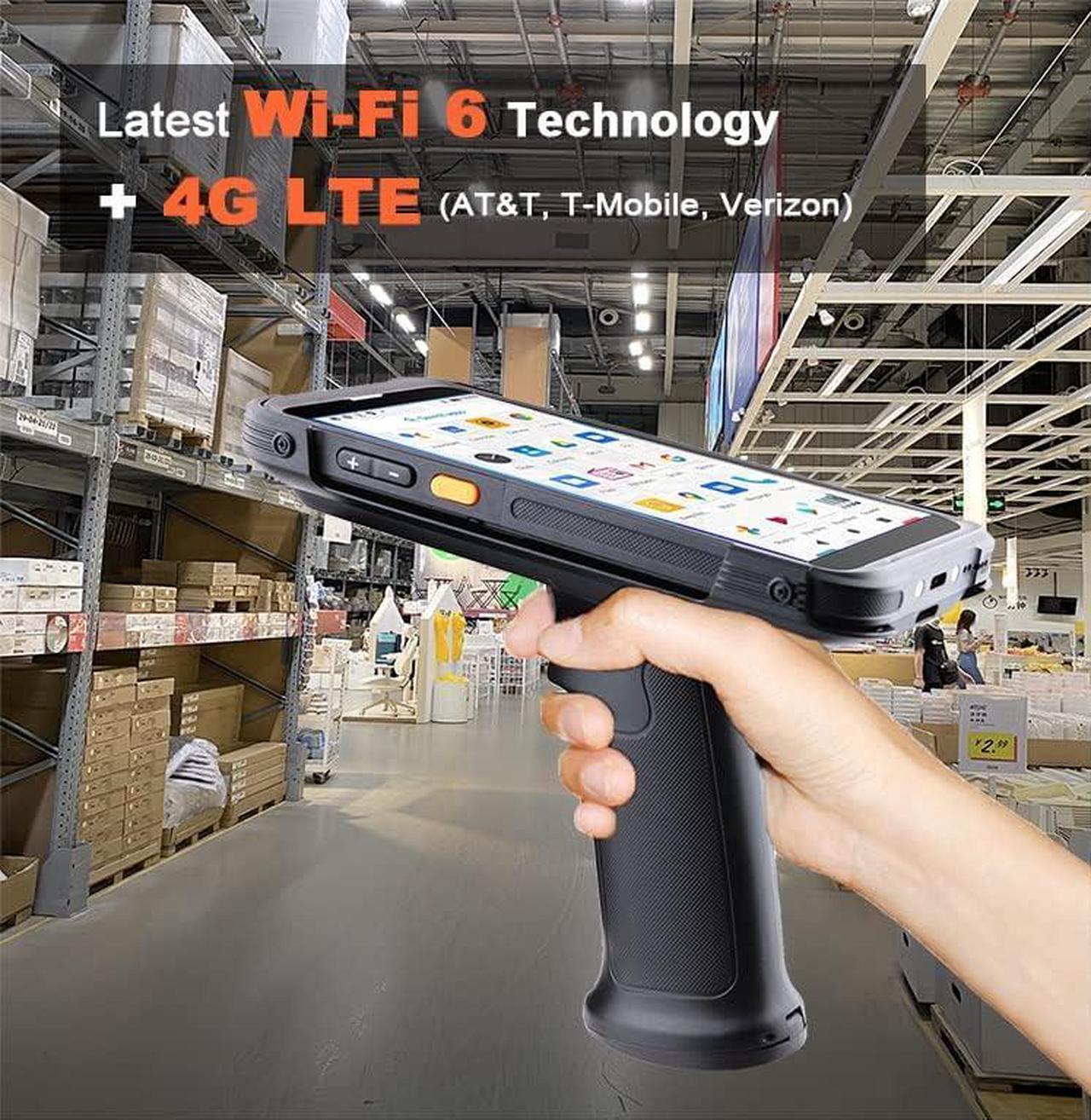 Alt view image 3 of 6 - Rugged Handheld Data Terminal Android 11 Barcode Scanner 5.5" Touchscreen PDA with Zebra 2D Scan Engine, Wi-Fi 6 & Bluetooth, for Warehouse Inventory