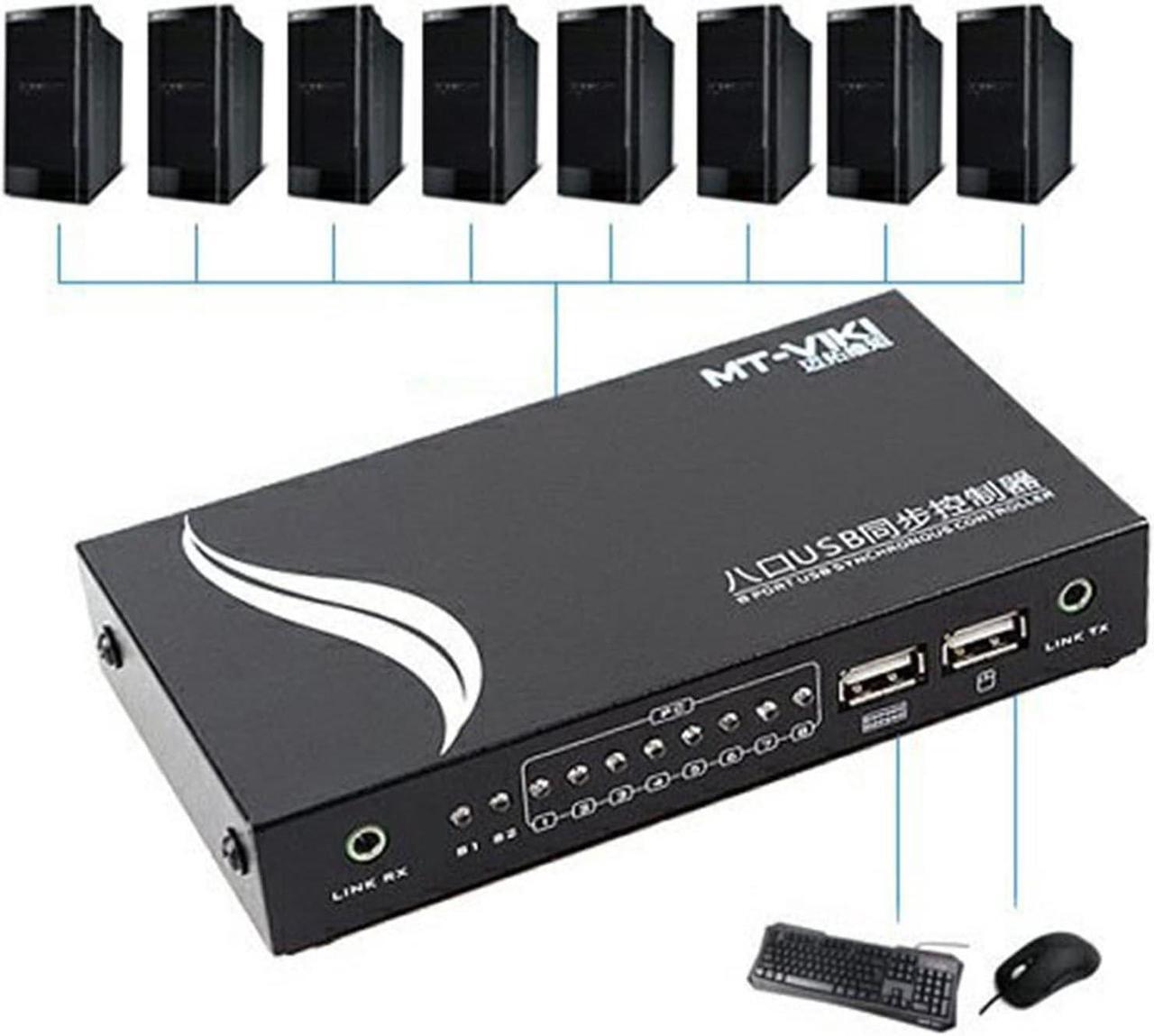 Alt view image 2 of 7 - GUODDM KVM Switch/Distributor - USB Synchronizer, Keyboard Mouse Sync Controller, 4/8/16 in 2 Out DNF Multi Open Synchronizer, Plug and Play Black DNF Synchronizer (Size : 4 Ports)