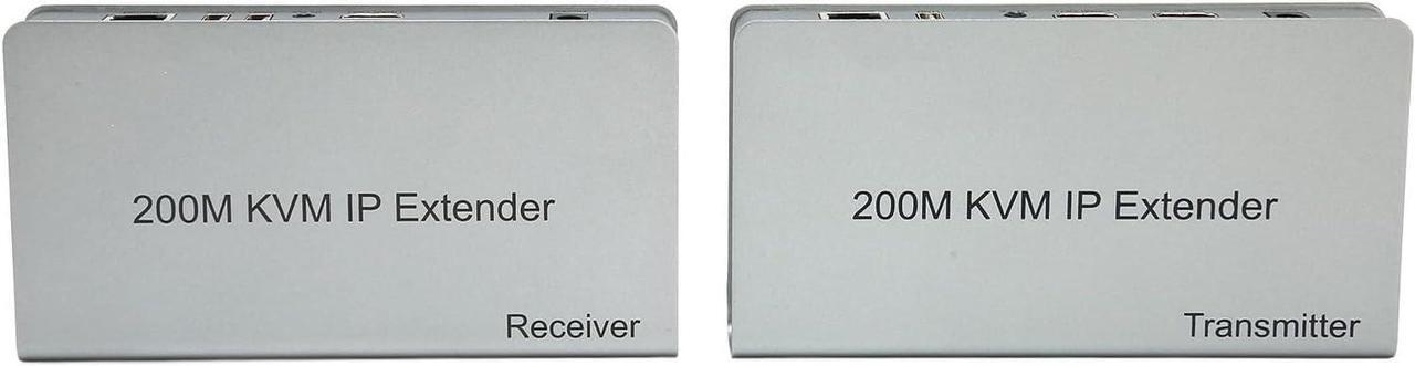 Alt view image 5 of 7 - 200m HD Multimedia Interface KVM Extender, 100240V 1080P KVM IP Extender by UTP STP Low Latency USB for RJ45 Display (US Plug)