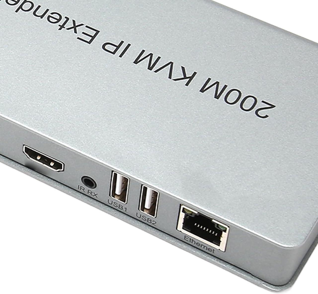 Alt view image 7 of 7 - 200m HD Multimedia Interface KVM Extender, 100240V 1080P KVM IP Extender by UTP STP Low Latency USB for RJ45 Display (US Plug)