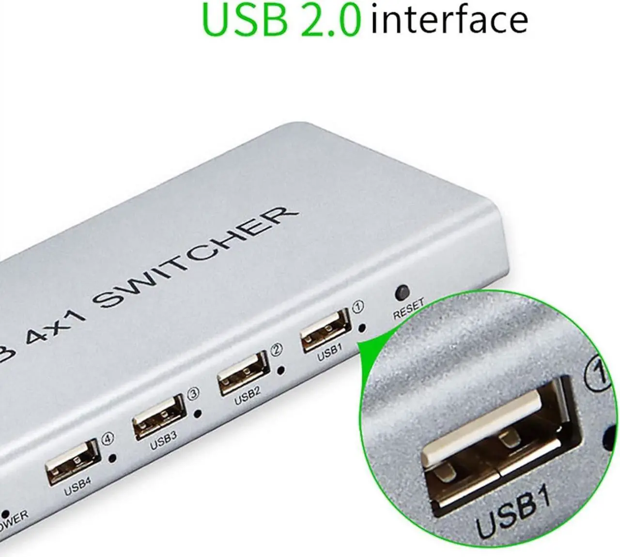 Alt view image 4 of 7 - Ennovor 4 Ports Splitter - USB Keyboard Mouse Synchronizer Controller, KVM Silver Switcher, USB2.0 Full Speed Technology 12Mbps Controller, for Windows/Linux/Android/Netware System