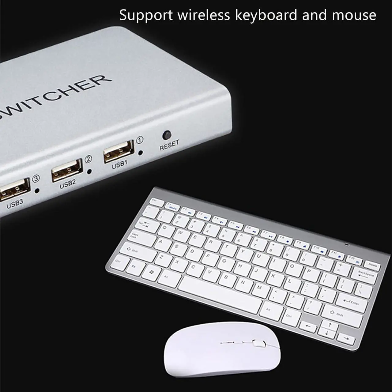 Alt view image 5 of 7 - Ennovor 4 Ports Splitter - USB Keyboard Mouse Synchronizer Controller, KVM Silver Switcher, USB2.0 Full Speed Technology 12Mbps Controller, for Windows/Linux/Android/Netware System