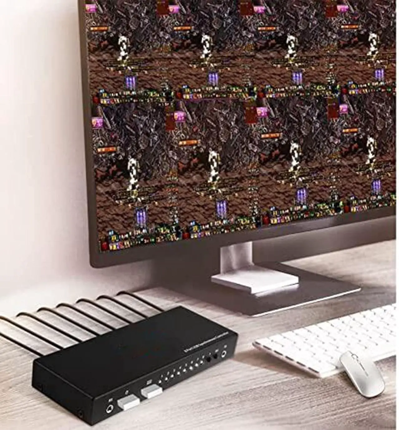 Alt view image 6 of 7 - Ennovor 8 Port Computer Synchronizer - USB Synchronizer/Sharer, DNF Brush Gold 8 Ports Keyboard and Mouse Synchronizer, KVM Switch/Distributor, Plug and Play Synchronizer