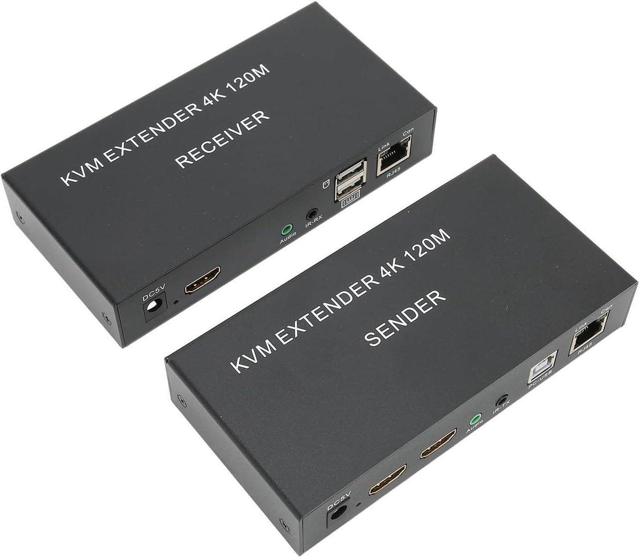 Alt view image 4 of 7 - Vbestlife 4K HD Multimedia Interface Extender, CAT 5E 6 120m, Plug and Play, KVM Single Network Extender for Keyboard and Mouse, for PS3 4, Computer Host(Black)