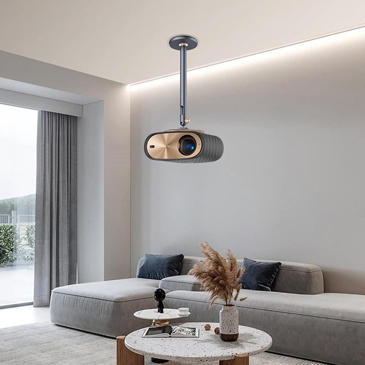 Alt view image 6 of 6 - KIZQYN Projector Stand Ceiling Wall Projector Mount Adjustable Height Telescopic Projector Mount Stand Lifting/Vertical/Wall Hanging Bracket Projector Accessories
