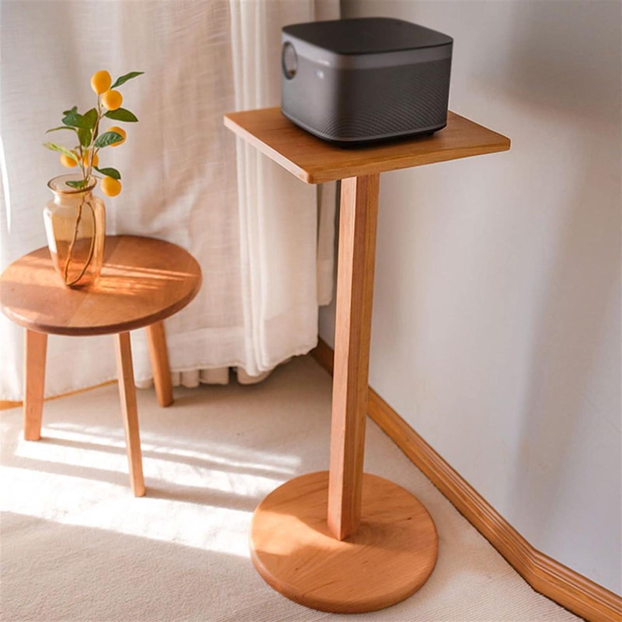 Alt view image 5 of 5 - TOMYEUS Projector Mounts Projector Stand Heavy-Duty Floor-Standing Projector Shelf Home Living Room Bedside Conference Room Solid Wood Projector Rack Large Audio Stand Projector Accessories
