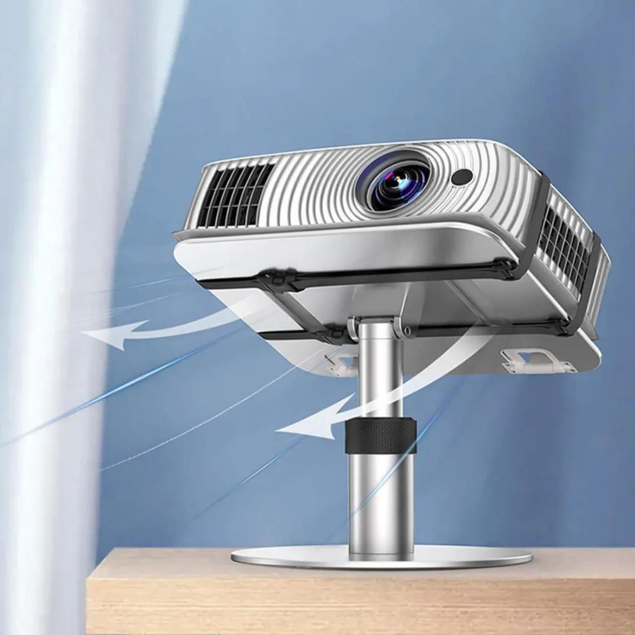 Alt view image 5 of 6 - EVSER Projector Stand Projector Table Top Support Household Bed Head Elevating Adjustable Tray Bedroom Projector Mobile Telescopic Universal Bracket Projector Mount (Color : 1)
