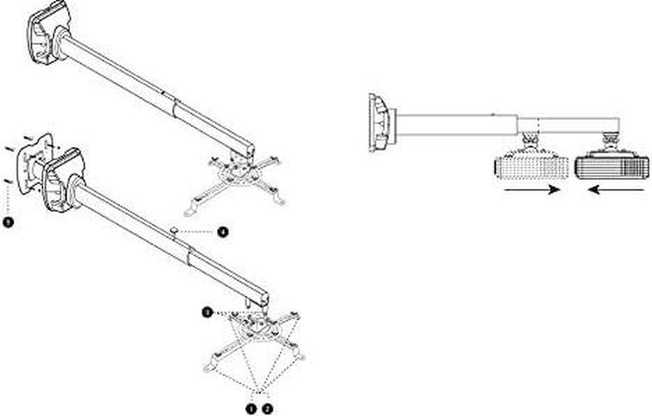 Alt view image 4 of 6 - UlpyO Projector Tripod Projector Wall Mount for Short Throw and Standard Projectors Projector Bracket 27 in to 47 in from Wall Capacity 22lb Load Projector Mount