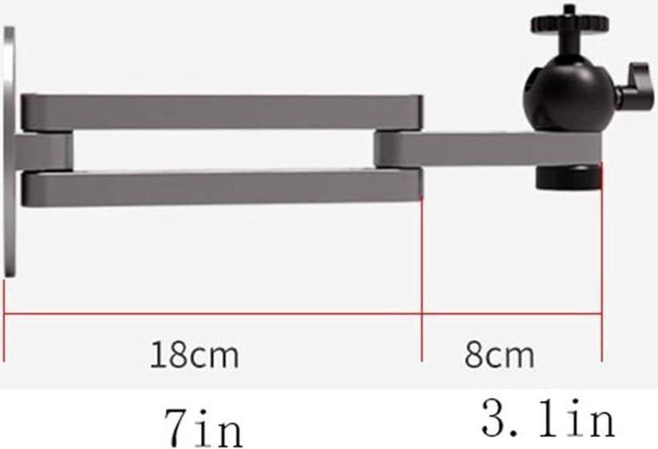 Alt view image 2 of 7 - Home Projector Stand Projector Rack Aluminum Alloy Wall-mounted Projector Stand Conference Room Projector Hanger Bedroom Living Room Retractable Foldable Universal Projector Stand Projector Mount