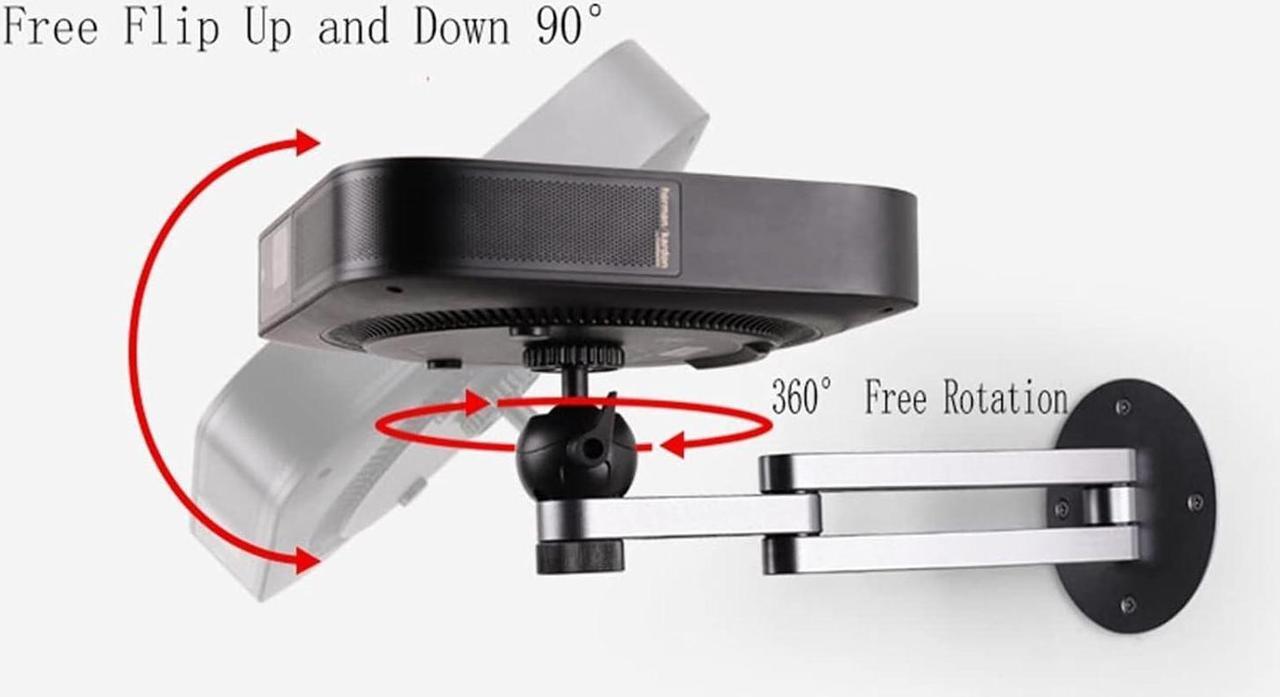 Alt view image 3 of 7 - Home Projector Stand Projector Rack Aluminum Alloy Wall-mounted Projector Stand Conference Room Projector Hanger Bedroom Living Room Retractable Foldable Universal Projector Stand Projector Mount