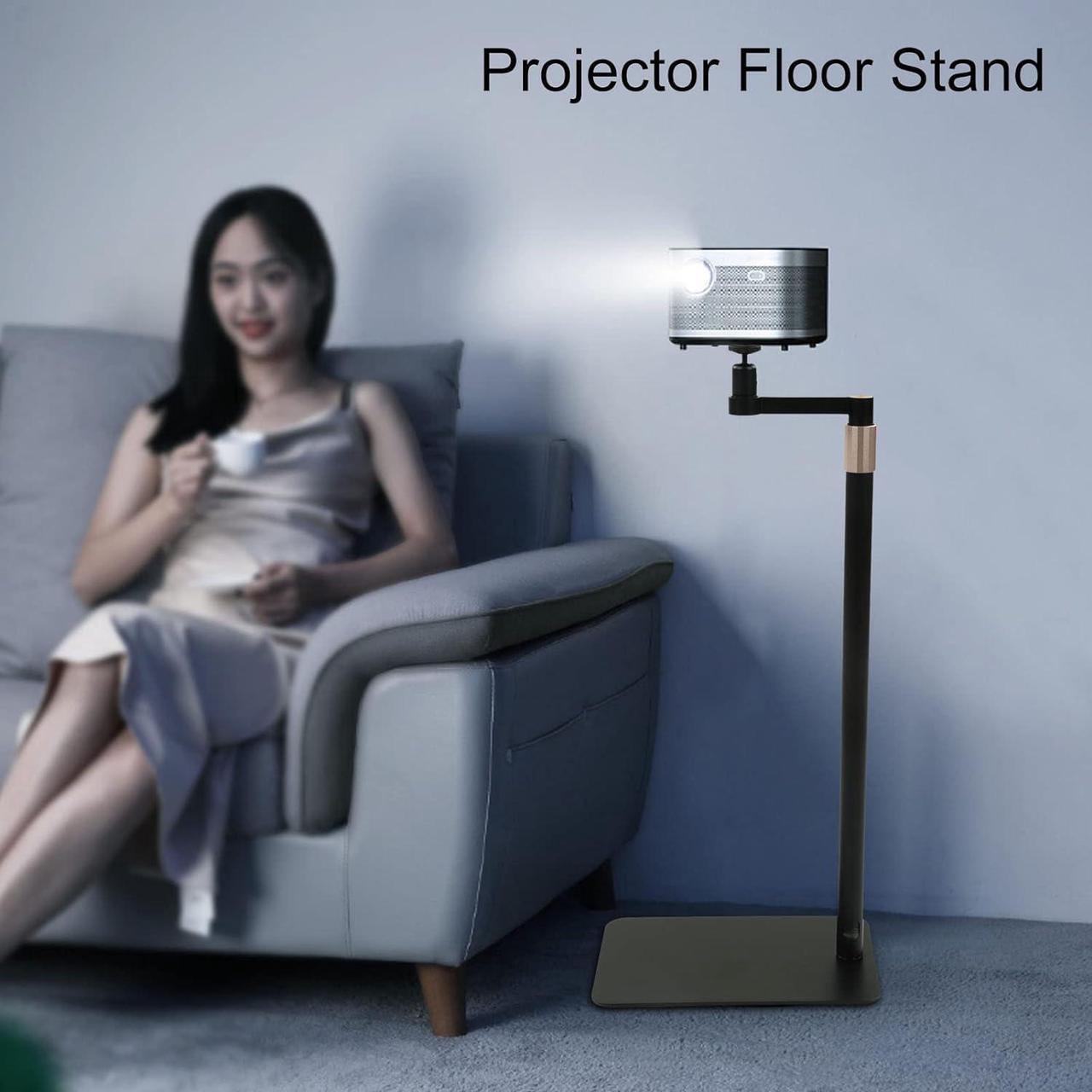 Alt view image 2 of 7 - Projector Floor Stand, Against Wall Hidden Stand, Universal Projector Mount with 1/4in Screw Interface, 70120CM Height Adjustable, Compatible with Camera, Gimbal, Mobile Phone