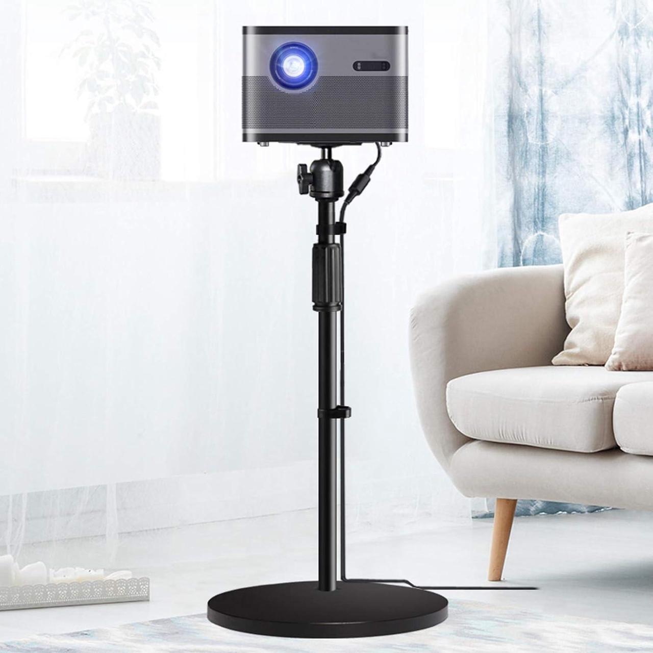Alt view image 7 of 7 - YZERTLH Projector Stand Universal Projector Stand Mount Adjustable, Projector Racks Stand, Compact Projector Stand, Perfect for Office, Home, Stage or Studio, Black Projector Mount