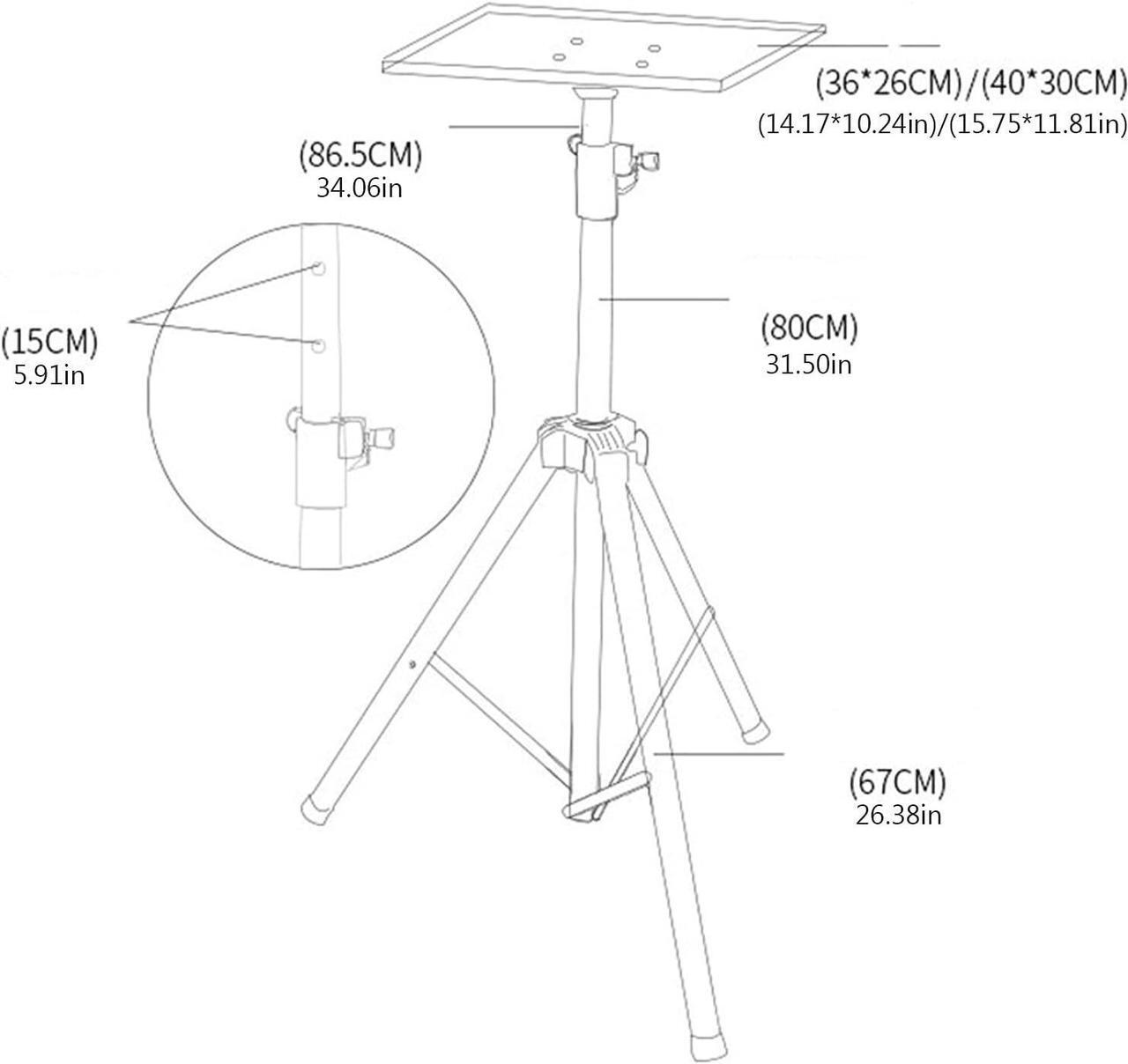 Alt view image 3 of 6 - DEPILA Projector DHCZZRS774 Projector Stand Projector Tripod Stand Laptop Tripod Adjustable Height 41 to 71 Inch Projector Stand Folding Laptop Floor Stand for Home Office Projector Mount Mount