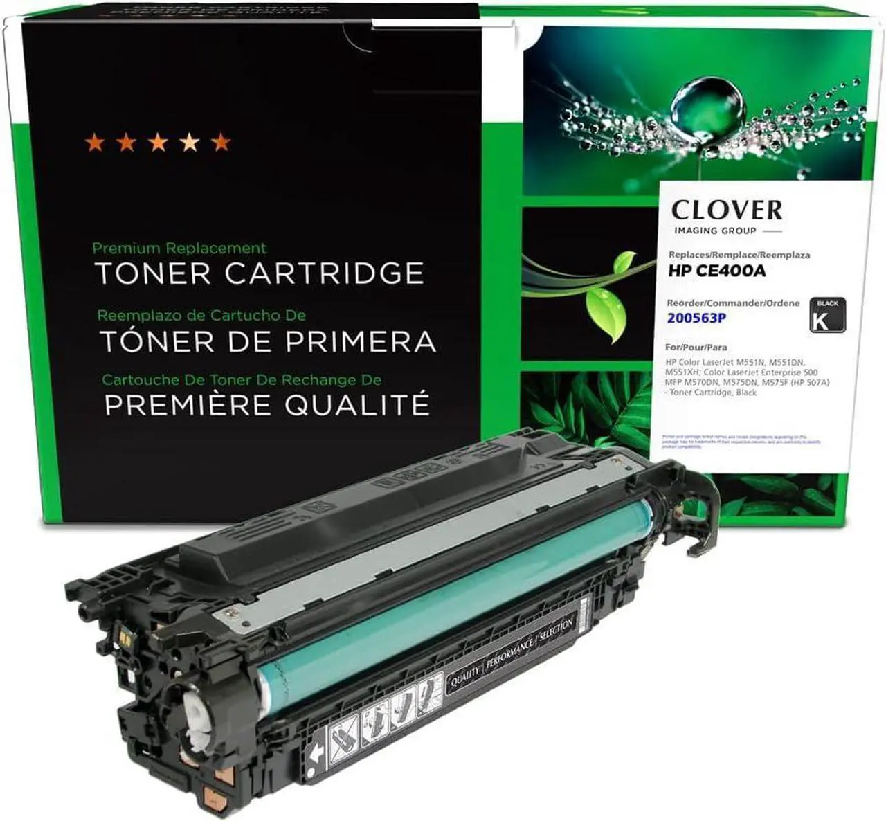 Main image of Clover Remanufactured Toner Cartridge Replacement  CE400A (HP 507A) | Black