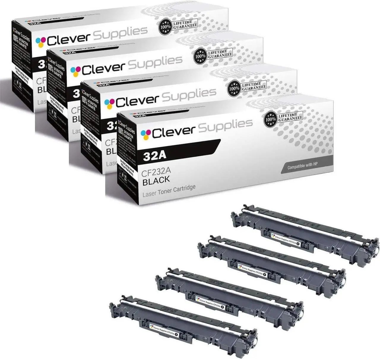 Main image of CS Compatible Toner Cartridge Replacement  32A CF232A Black Laserjet M203d M203dn M203dw MFP M227d MFP M227fdn MFP M227fdw MFP M227sdn MFP M230 fdw MFP M230 sdn Toner Cartridge 4 Pack