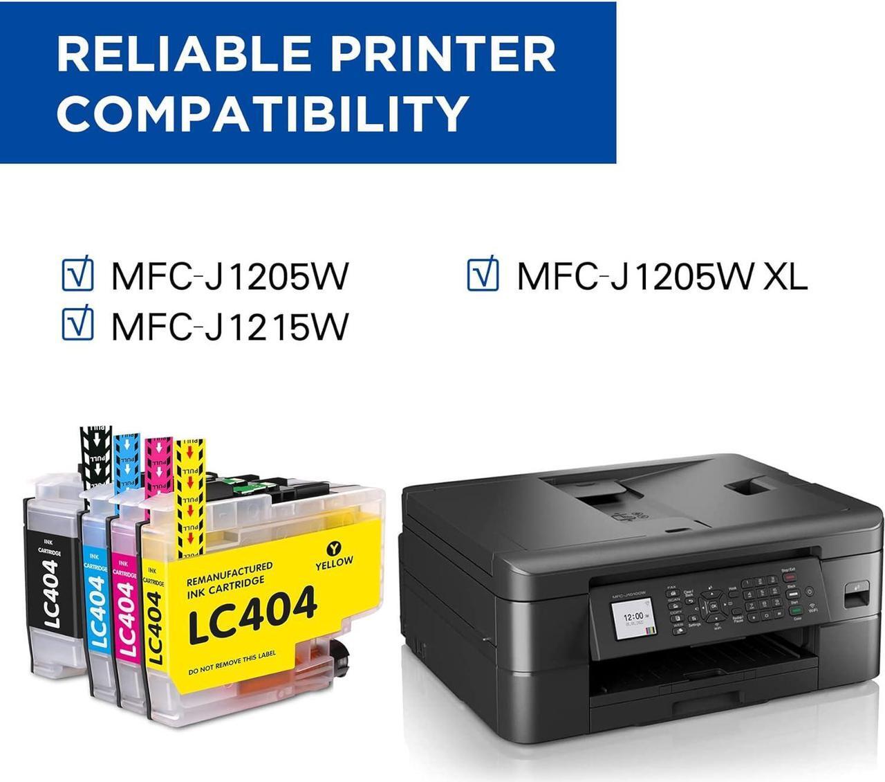 Alt view image 2 of 6 - Valinkso LC404 Ink Cartridges Replacement for Brother Ink Cartridge LC 404 Color Standard Yield Compatible for Printer MFC-J1205W MFC-J1215W MFC-J1205W XL(4 Pack,1 Black 1 Cyan 1 Magenta 1 Yellow)