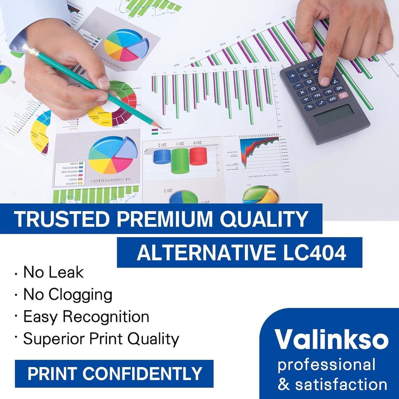 Alt view image 4 of 6 - Valinkso LC404 Ink Cartridges Replacement for Brother Ink Cartridge LC 404 Color Standard Yield Compatible for Printer MFC-J1205W MFC-J1215W MFC-J1205W XL(4 Pack,1 Black 1 Cyan 1 Magenta 1 Yellow)