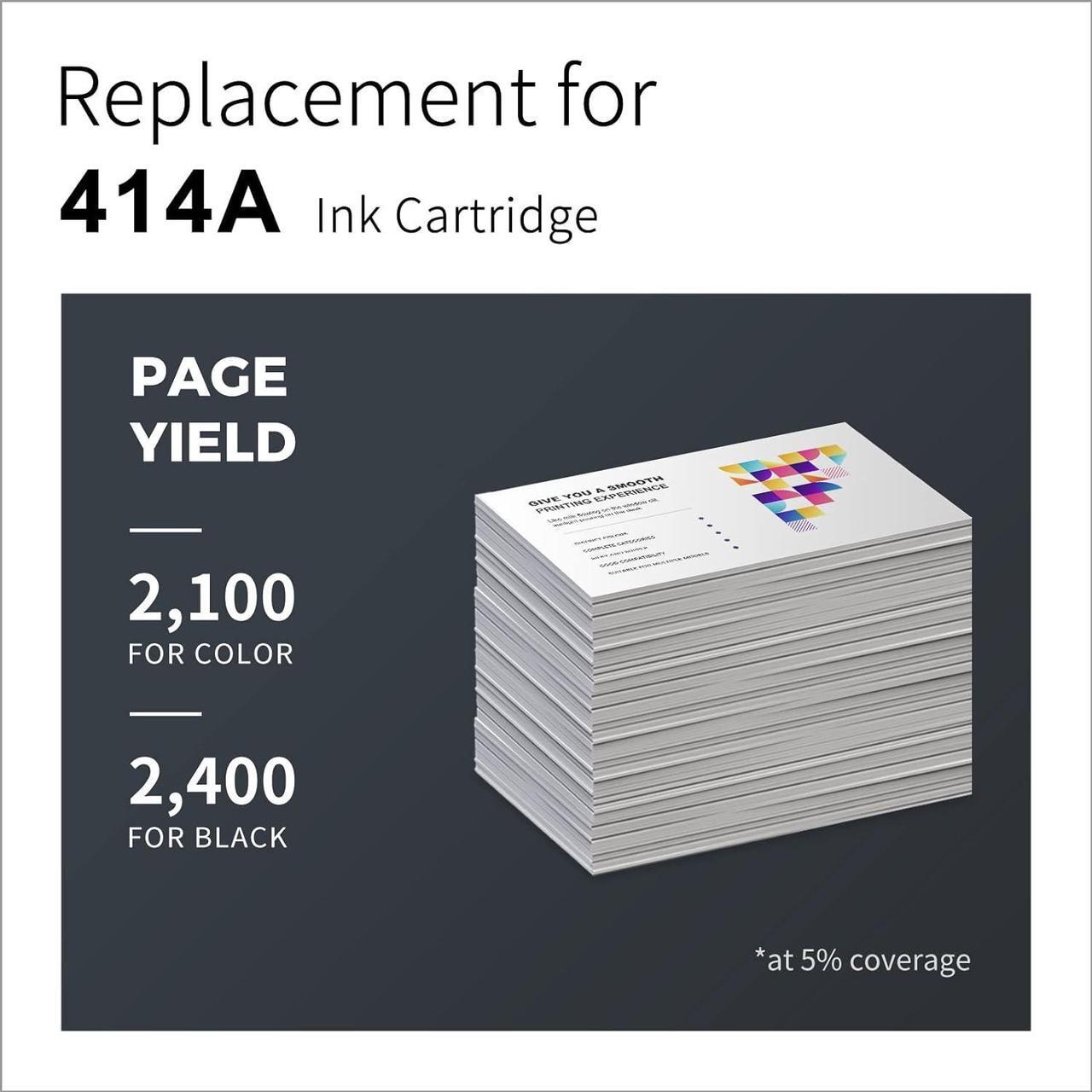Alt view image 5 of 6 - 414A Toner Cartridges 4-Pack with Chip LemeroUexpect Remanufactured Replacement  414A 414X W2020A Toner Set for MFP M479fdw Pro M454dw M479fdn M479 M454dn Printer Black Cyan Magenta Yellow