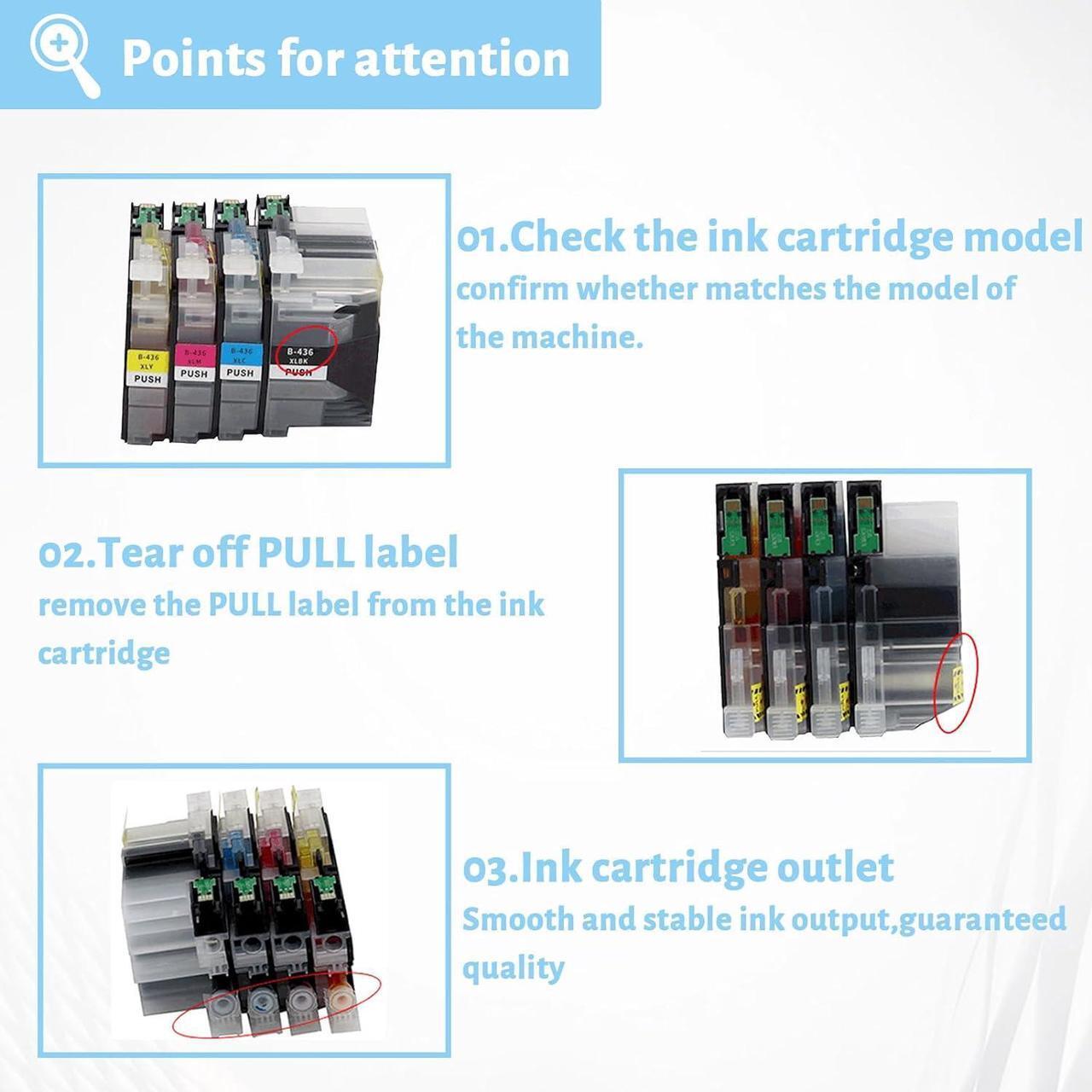 Alt view image 5 of 7 - Ink Cartridge for Brother LC436BK LC436C LC436M LC436Y High Yield,Compatible for Brother J4340DW J4440DW J4540DW J5855DW J5955DW J6555DW J6955DW J6957DW Printer Magenta