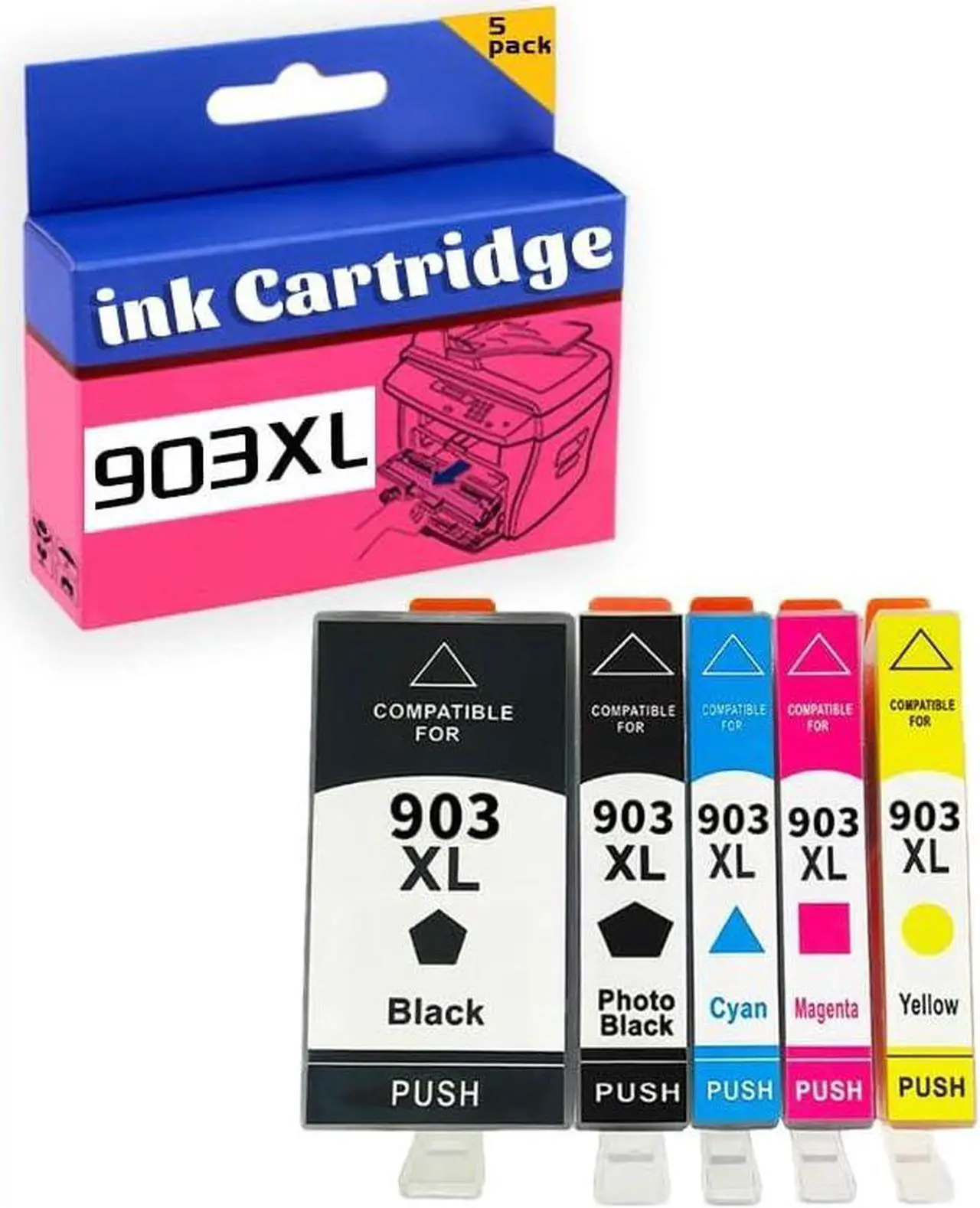 Main image of 903XL Ink Cartridge  High Yield Replacement Pack,Compatible for OfficeJet 6950 6960 All-in-One for OfficeJet Pro 6960 6961 6963 6964 6965 6966 6968 6970 Printe 1 Set
