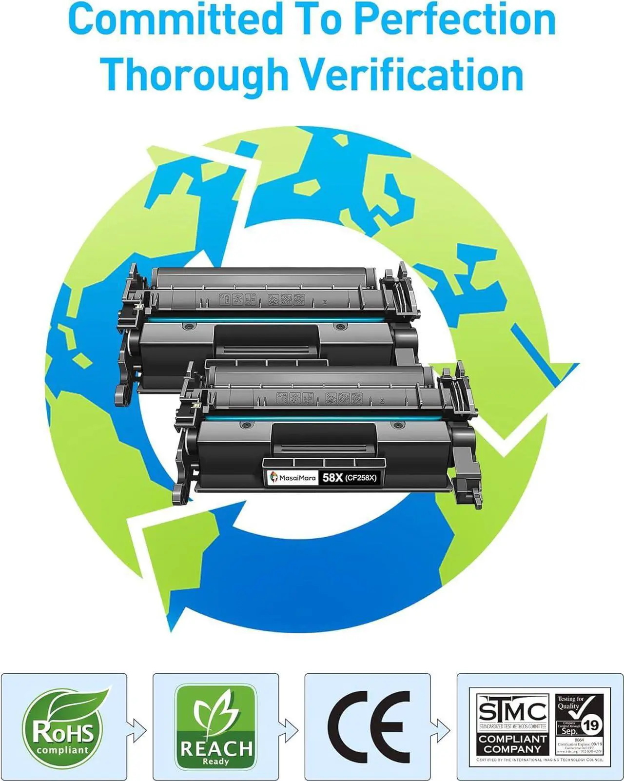 Alt view image 4 of 6 - 58X 58A Black (with Chip,2-Pack) High-Yield Toner Cartridge |  Laserjet Enterprise M406dn, Laserjet Enterprise MFP M430f, Laserjet Pro M404 Series, Laserjet Pro MFP M428 Series | CF258X CF258A