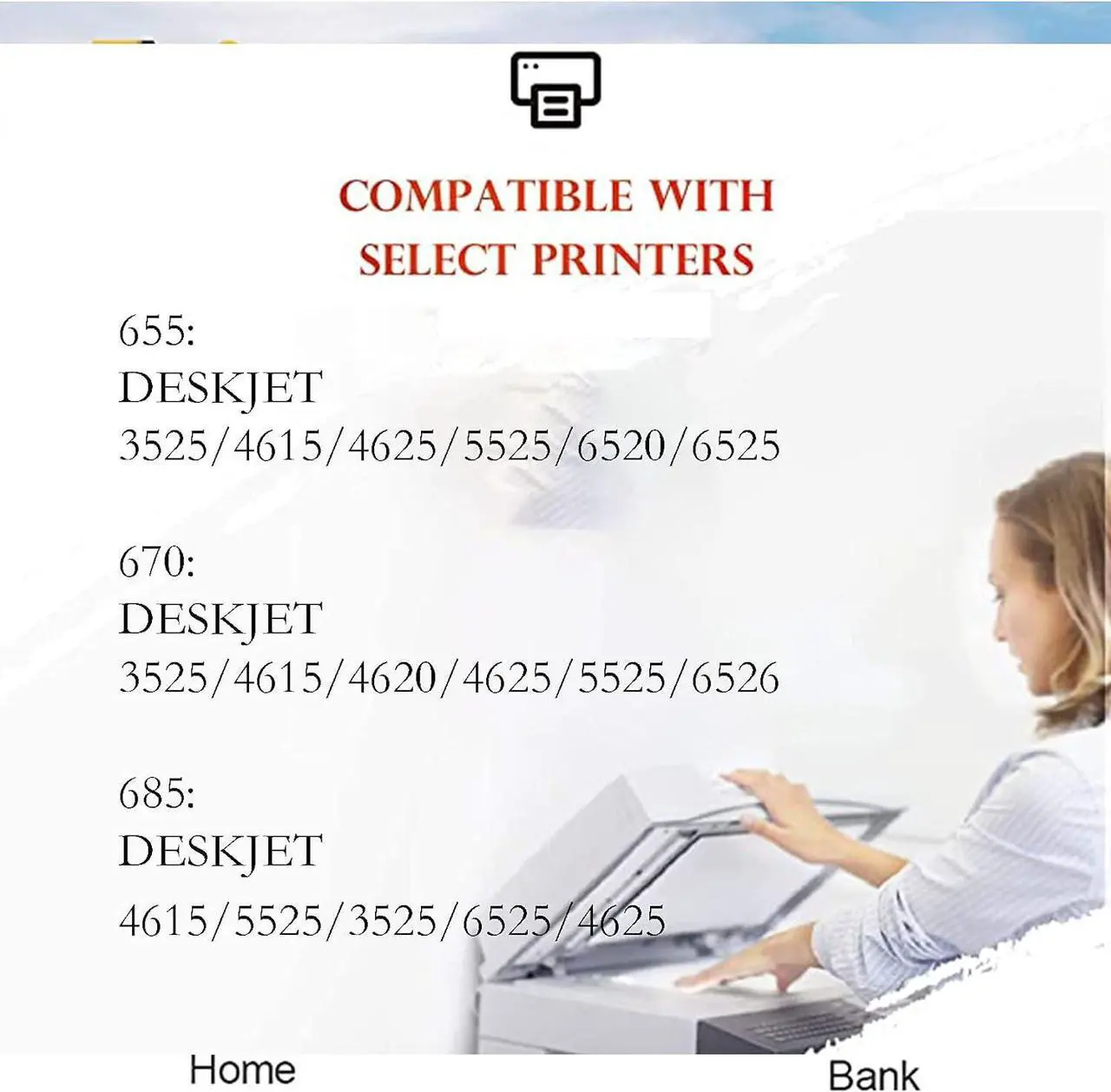 Alt view image 2 of 7 - VDFHB Compatible Ink Cartridge 670xl, 655xl, 685xl  3525/4615/4625/3525/4615/4620/4625/5525/6526/4615/5525/3525 655 B