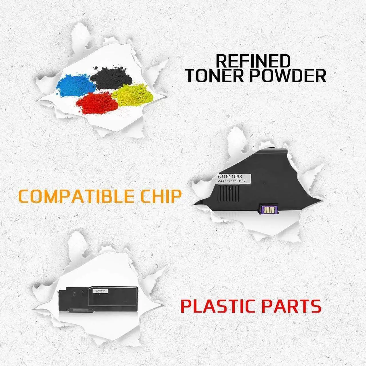 Alt view image 2 of 6 - 4 Color Remanufactured Toner Cartridges C400 C405Extra High Yield GREENPRINT for Xerox C400 C400n C400dn C405 C405n C405dn MFP 10500 Pages for Black, 8000 Pages for Cyan Magenta and Yellow