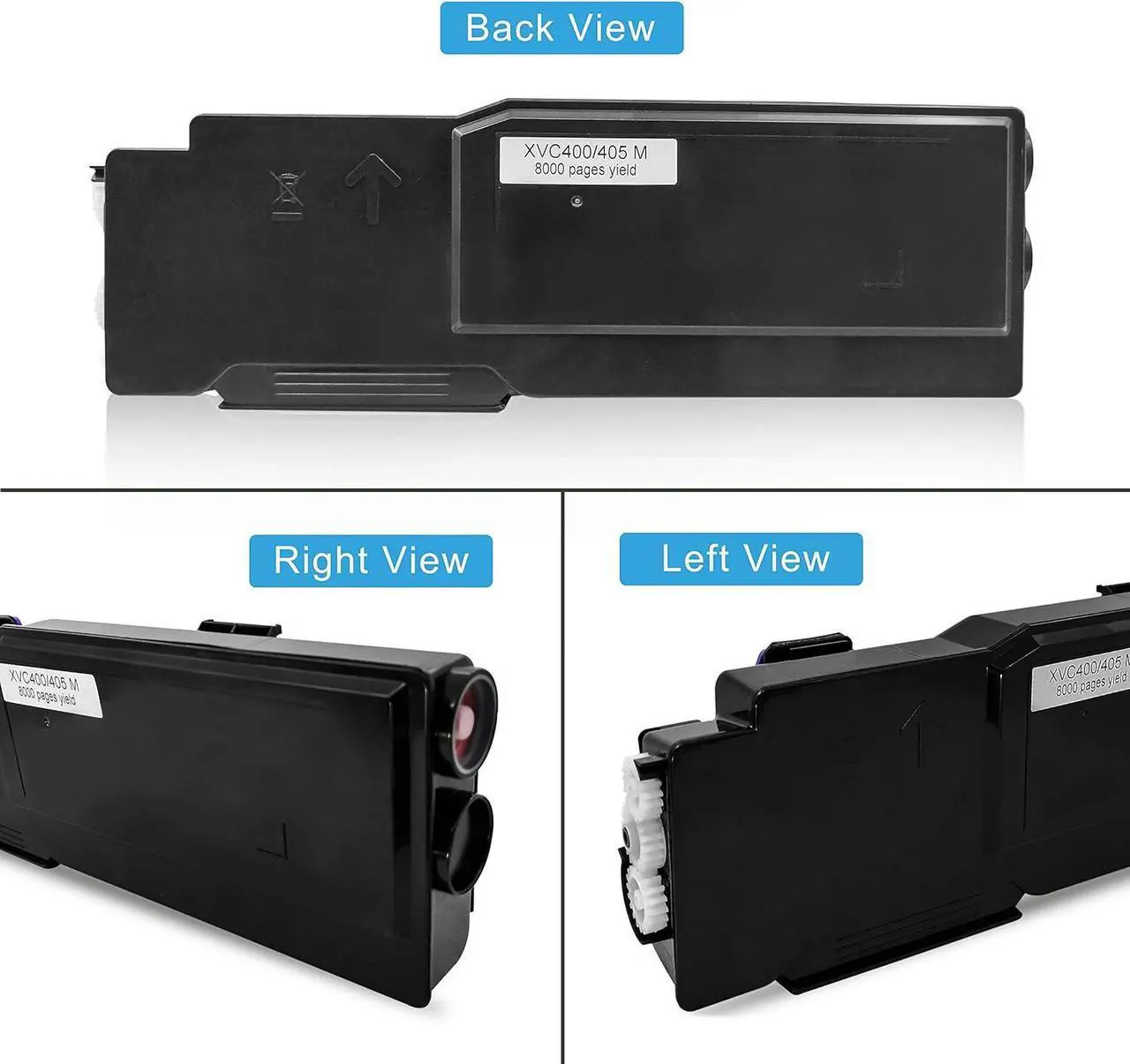 Alt view image 4 of 6 - 4 Color Remanufactured Toner Cartridges C400 C405Extra High Yield GREENPRINT for Xerox C400 C400n C400dn C405 C405n C405dn MFP 10500 Pages for Black, 8000 Pages for Cyan Magenta and Yellow