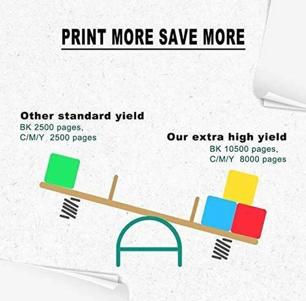Alt view image 5 of 6 - 4 Color Remanufactured Toner Cartridges C400 C405Extra High Yield GREENPRINT for Xerox C400 C400n C400dn C405 C405n C405dn MFP 10500 Pages for Black, 8000 Pages for Cyan Magenta and Yellow