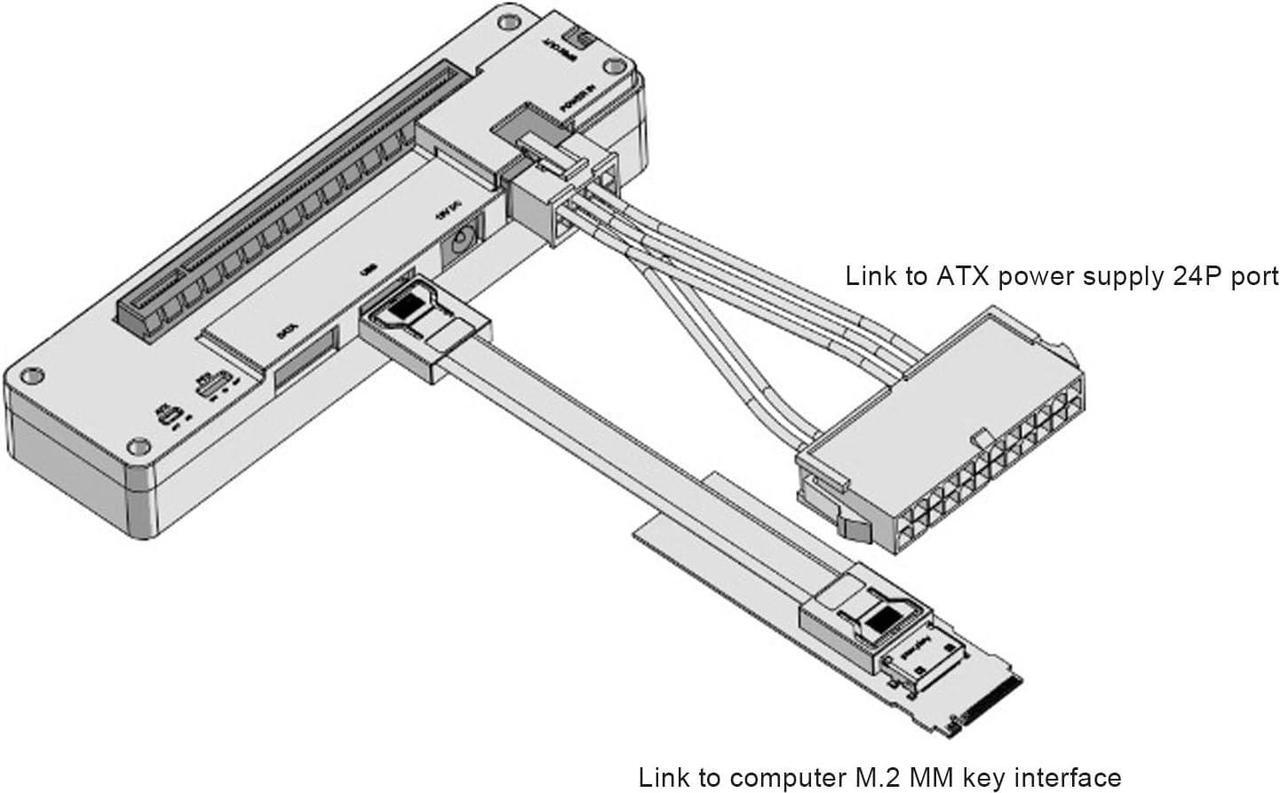 Alt view image 5 of 7 - Laptop External Video Card Dock, Video Card Dock External Gpu Dock for PCIE M.2 M Key to 64GT EXP GDC Notebook Docking Station