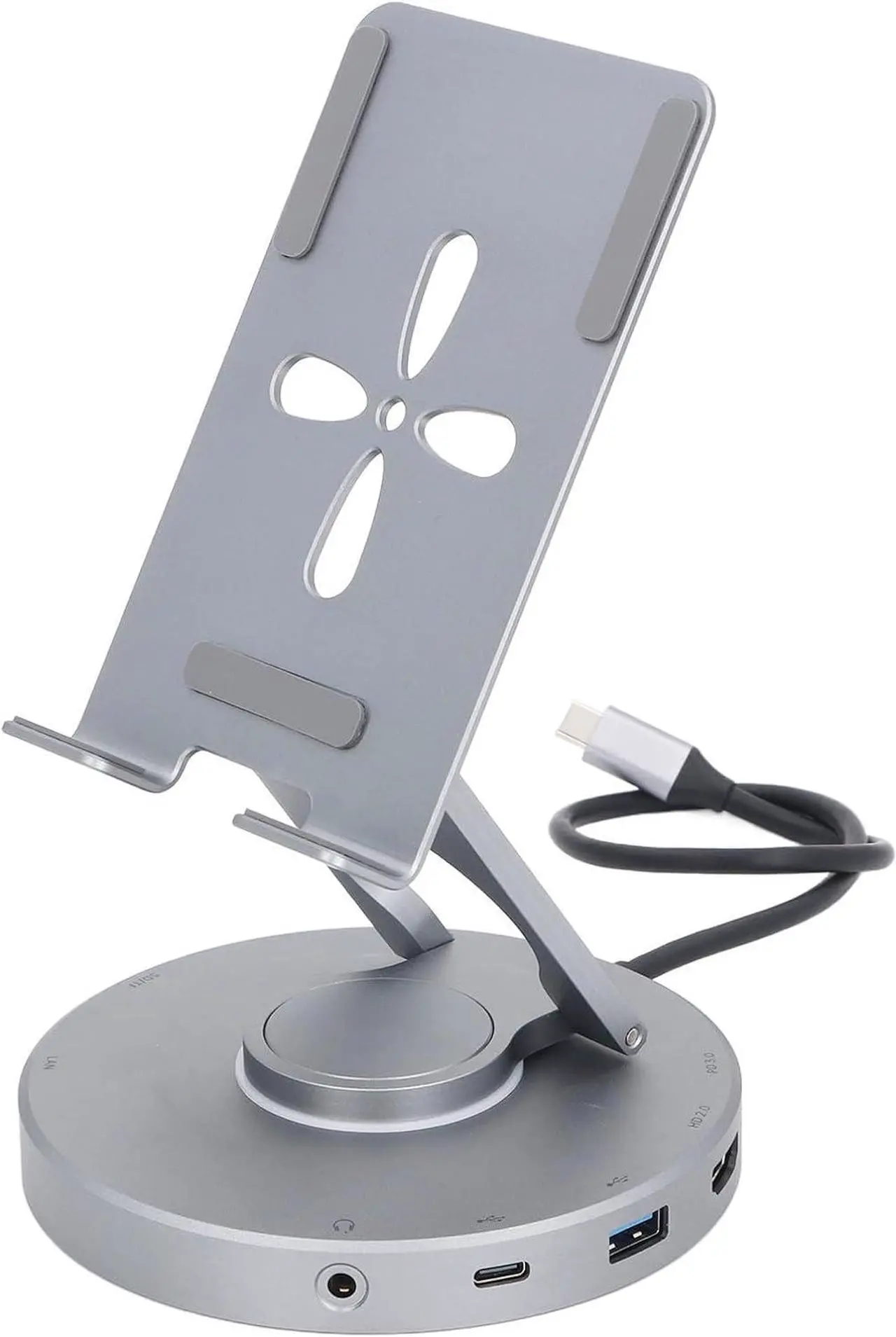 Main image of ciciglow 10 in 1 Docking Station for iOS Pro Tablet, Phone with 4K @ 60Hz SD TF 4.0 Reader, Gigabit Ethernet RJ45 100W PD,Audio,USB A,USB C Rotatable Folding Type C Tablet Stand Holder