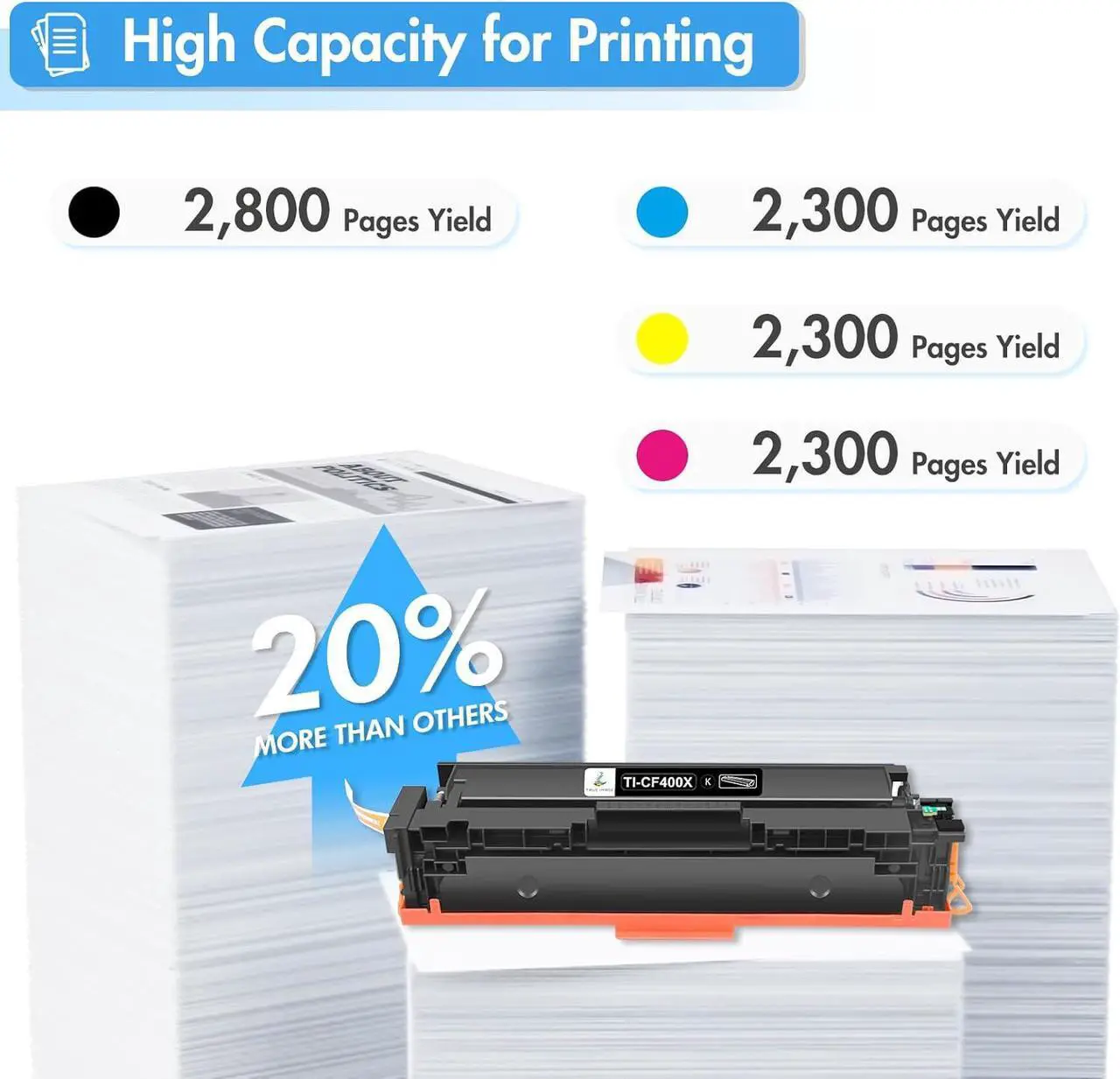 Alt view image 3 of 7 - TRUE IMAGE 201X M277dw Toner Cartridge 4 Pack High Yield Compatible  201X 201A M252dw CF400X Color Laserjet Pro MFP M277dw M277c6 CF401X CF402X CF403X Printer Black/Cyan/Yellow/Magenta