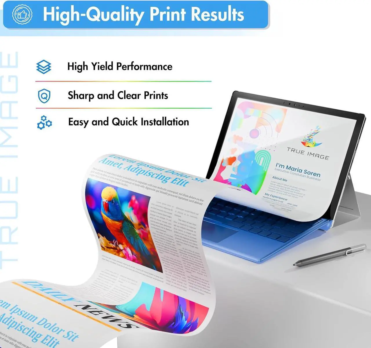 Alt view image 4 of 7 - TRUE IMAGE 201X M277dw Toner Cartridge 4 Pack High Yield Compatible  201X 201A M252dw CF400X Color Laserjet Pro MFP M277dw M277c6 CF401X CF402X CF403X Printer Black/Cyan/Yellow/Magenta