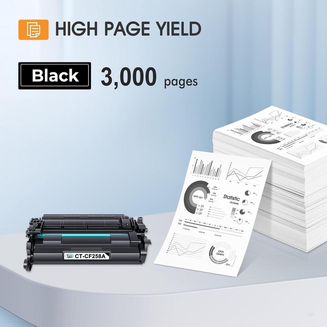 Alt view image 3 of 7 - Cool Toner 58A CF258A Black Toner Cartridge Replacement  58A CF258A 58X CF258X Toner  Pro M404n M404dn MFP M428fdw M428fdn M404dw M428dw M404 M428 M406 Printer Toner Ink (2-Pack)