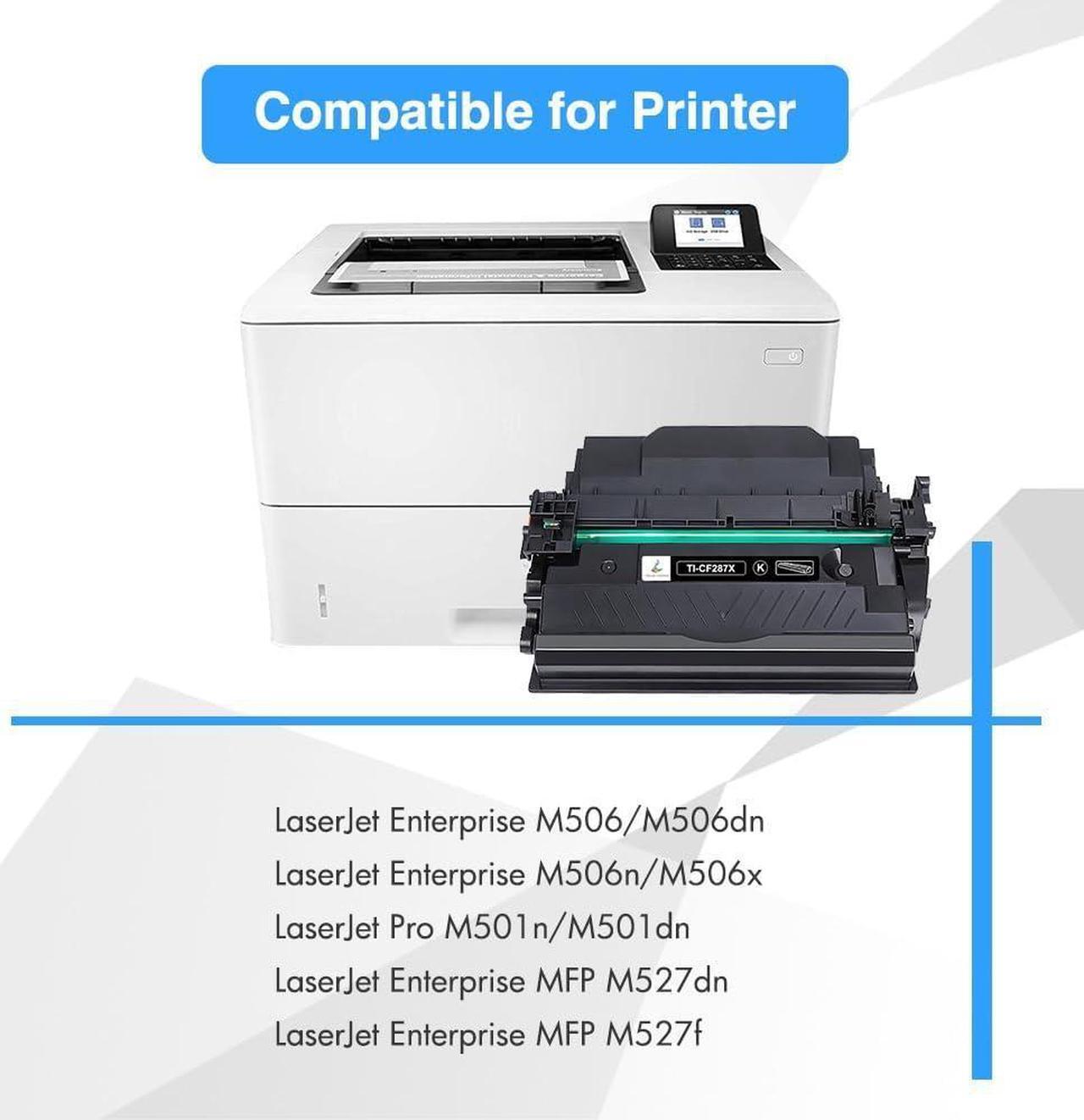 Alt view image 2 of 6 - CF287X 87X Black Toner Cartridge: 2-Pack Compatible Replacement  87X CF287X 87A CF287A  Laserjet Enterprise M506dn M506n M506x M501dn MFP M527dn M527f M506 M501 M527 Series Printer Ink