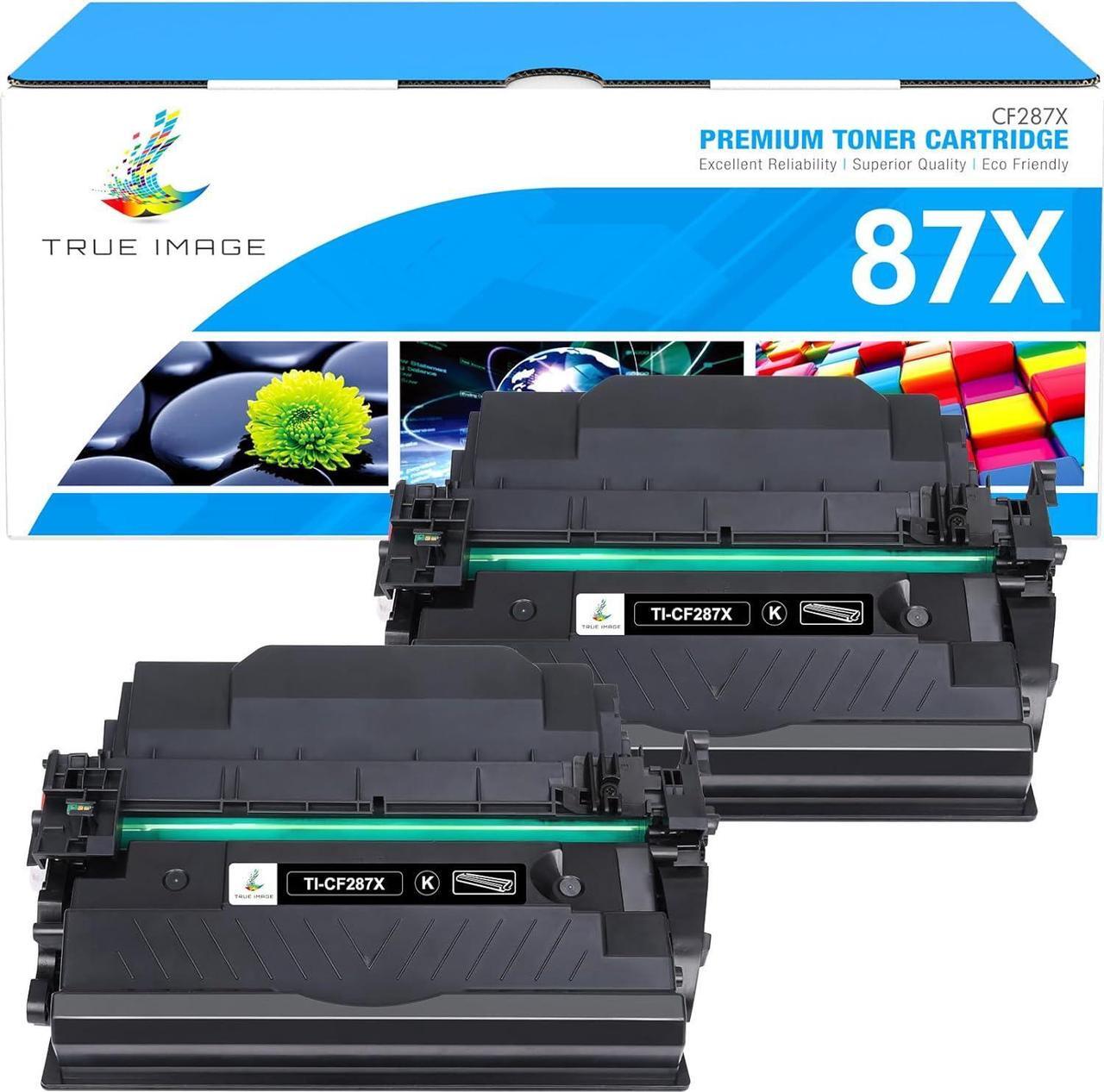 Main image of CF287X 87X Black Toner Cartridge: 2-Pack Compatible Replacement  87X CF287X 87A CF287A  Laserjet Enterprise M506dn M506n M506x M501dn MFP M527dn M527f M506 M501 M527 Series Printer Ink