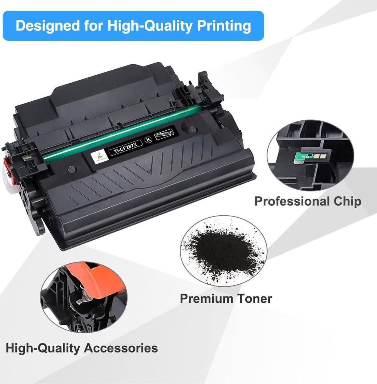 Alt view image 4 of 6 - CF287X 87X Black Toner Cartridge: 2-Pack Compatible Replacement  87X CF287X 87A CF287A  Laserjet Enterprise M506dn M506n M506x M501dn MFP M527dn M527f M506 M501 M527 Series Printer Ink