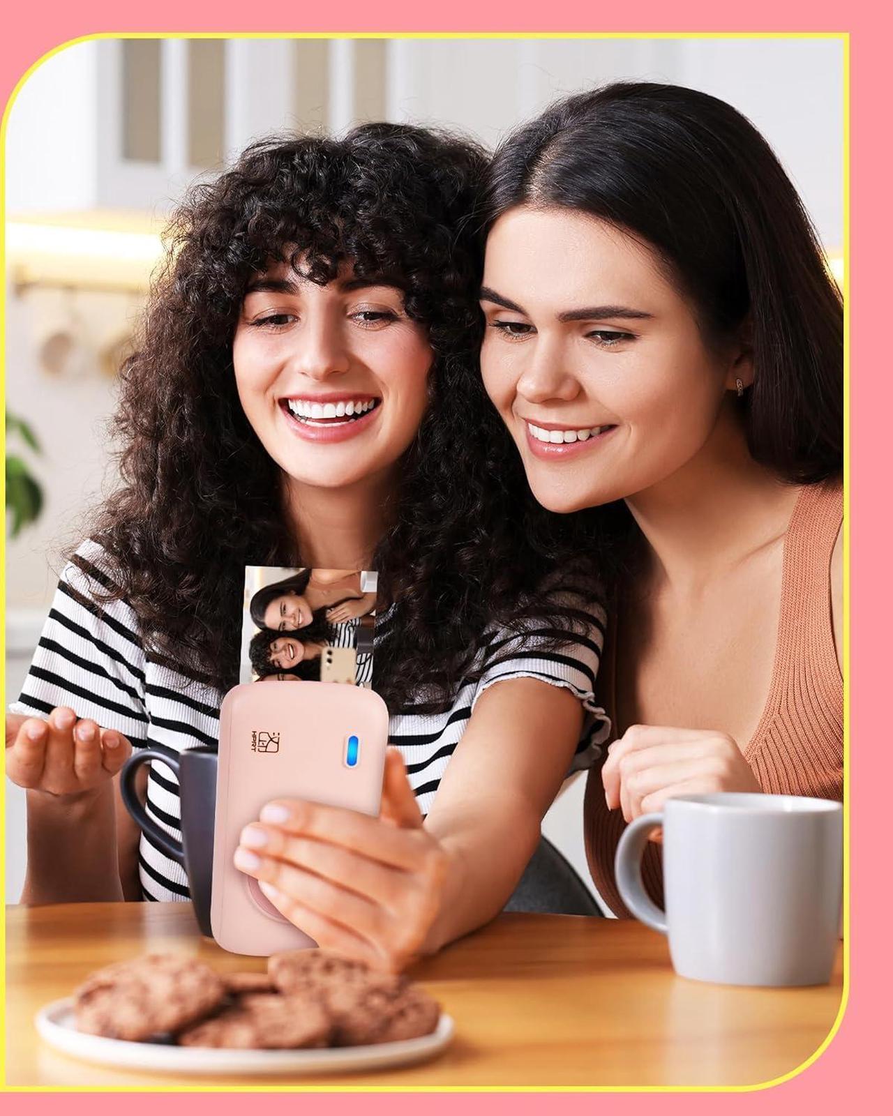 Alt view image 7 of 7 - HPRT CP2100 Portable Photo Printer for iPhone & Android, 2.1x3.4 Mini Instant Color Printer, Bluetooth 5.0, Type-C Charging, Dye-Sublimation Tech, Initial 10 Sheets Included, Pink