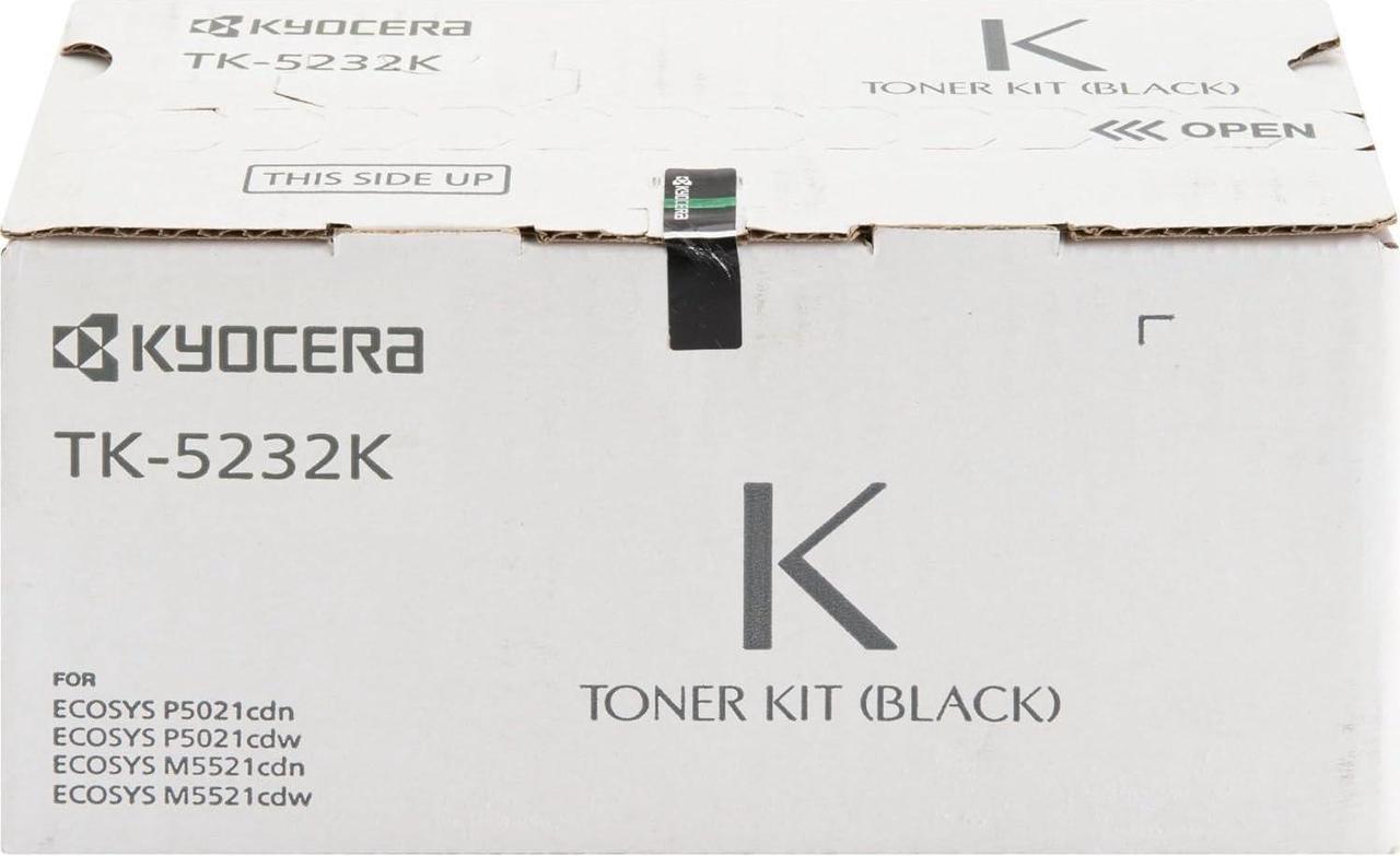 Alt view image 2 of 3 - Kyocera Genuine TK-5232K Black Toner Cartridge for ECOSYS P5021cdw and M5521cdw Model Laser Printers (1T02R90USV)