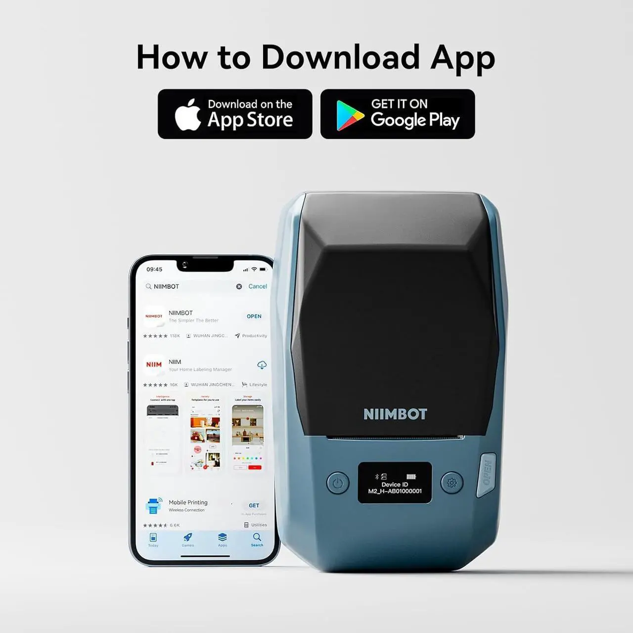 Alt view image 7 of 7 - NIIMBOT M2 Thermal Transfer 2Inch Bluetooth Label Maker Smart Printing Sticker Printer Rechargeable for Office Small Business School Home Cable Storage, Compatible with Phones & PC