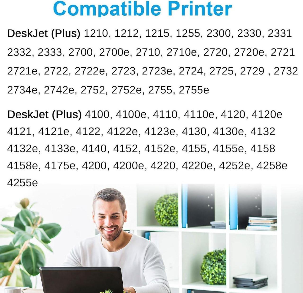 Alt view image 2 of 6 - 67XL Black/Tri-Color Ink Cartridges Combo Pack  Ink 67 Works for DeskJet 4155e 2734e 4100e 2855e 4255e 2700 2755e 2700e Envy 6055e 6000 6455e 6400 Printer