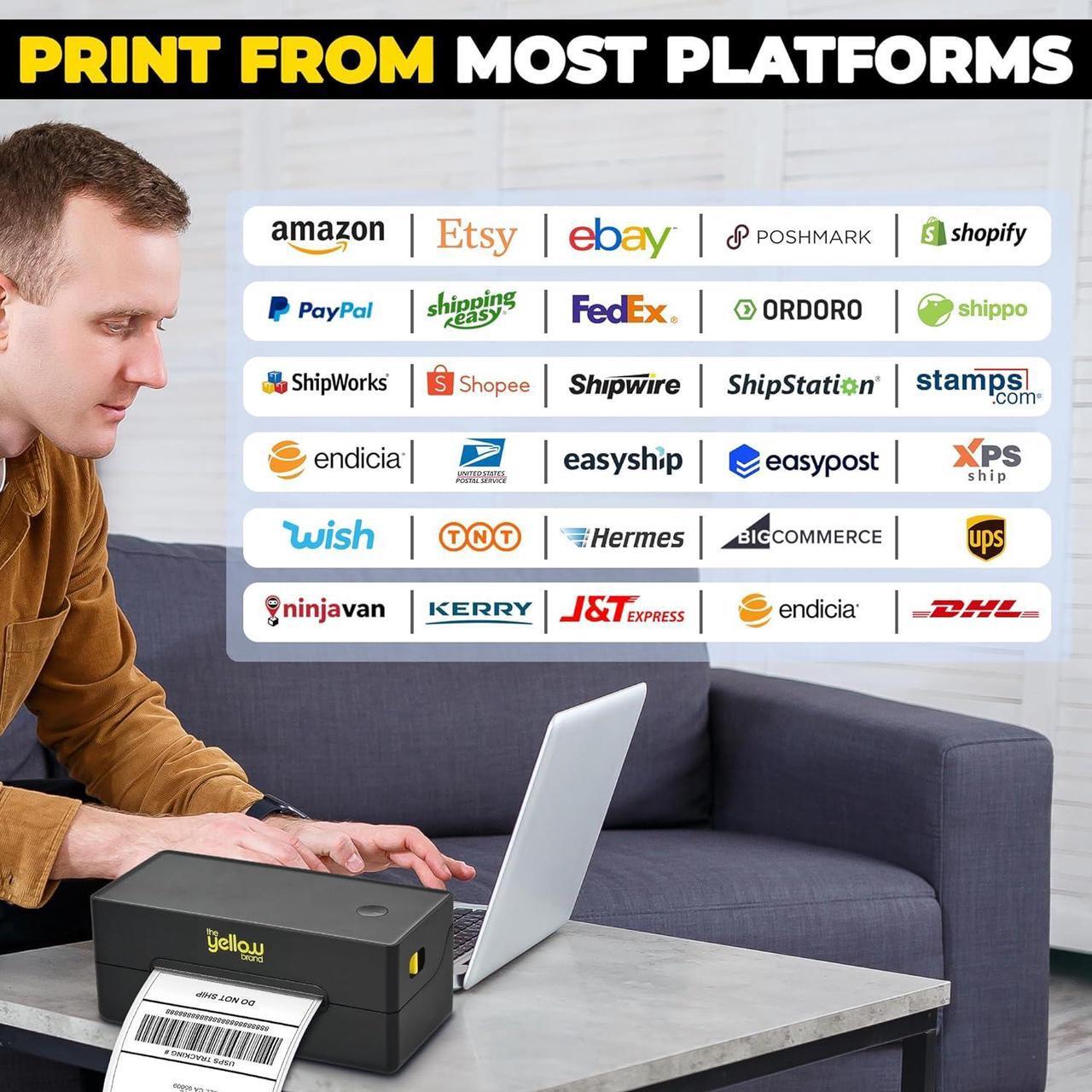 Alt view image 7 of 7 - Label Printer, Bluetooth Thermal Printer, 4x6 Shipping Label Printer, Thermal Label Printer Desktop or Phone, Compatible with iPhone, Android, Windows, Mac, Chromebook, Amazon, Ebay, UPS.USPS
