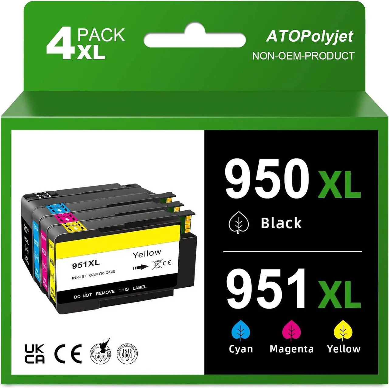 Main image of 950XL 951XL Ink Cartridges Combo Pack Replacement  950 951 Ink Cartridge Use with HP OfficeJet Pro 8600 8610 8620 8110 8630 8660 8640 8615 76DW 251DW Printer 4 Pack