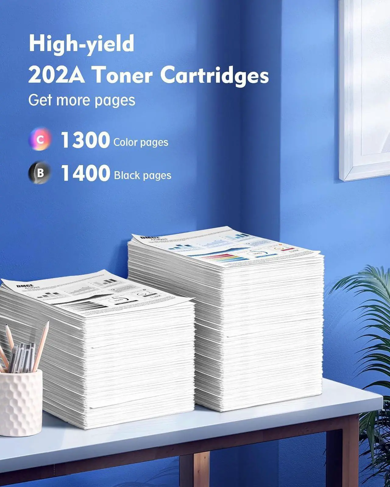 Alt view image 3 of 7 - 202A Toner Cartridges - Standard Yield 5 Pack 202X Compatible with HP Color Laserj Pro MFP M281fdw Toner, M281cdw Toner Cartridges, Color Laserj Pro M254 Series | CF500A