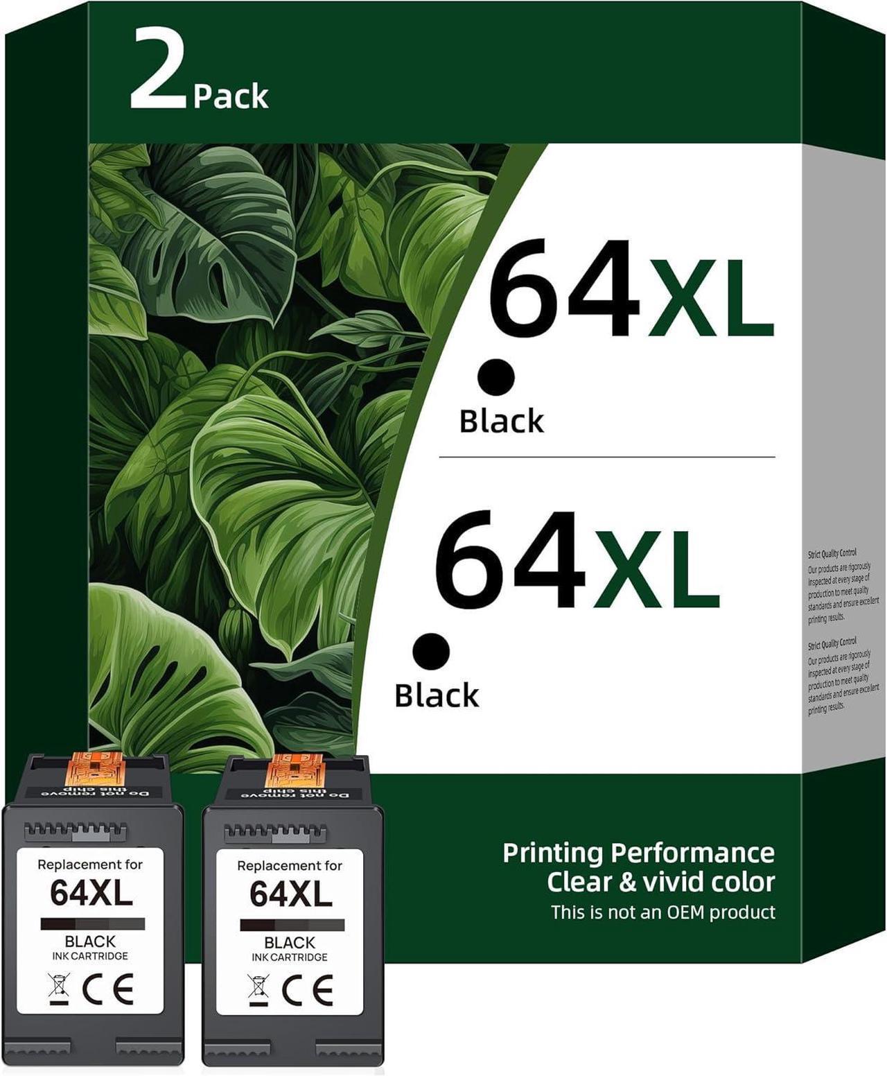 Main image of 64XL Black Ink Cartridge | High-Yield  Ink 64 XL 64XL Black Ink Cartridge  Printers Envy Photo 6220 6230 6252 6255 7120 7155 7158 7855 7858 | Tango Tango X Tango Terra (2 Black) | N9J92AN