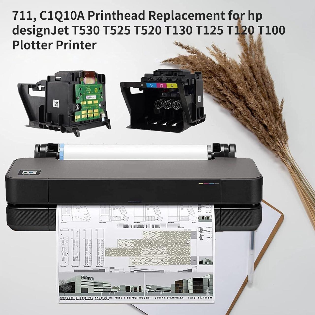 Alt view image 2 of 7 - 711, C1Q10A Printhead Compatible with hp designJet T530 T525 T520 T130 T125 T120 T100 Plotter Printer, High Resolution, Colorful, Durable, Multiple Packaging to Ensure Safe Transportation(Ink Free)